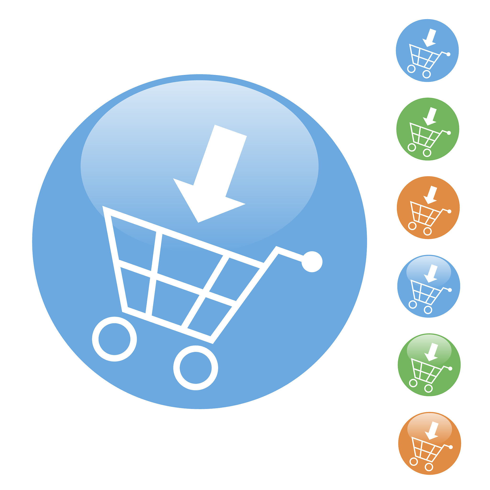 icons vector illustration of a shopping cart with an arrow