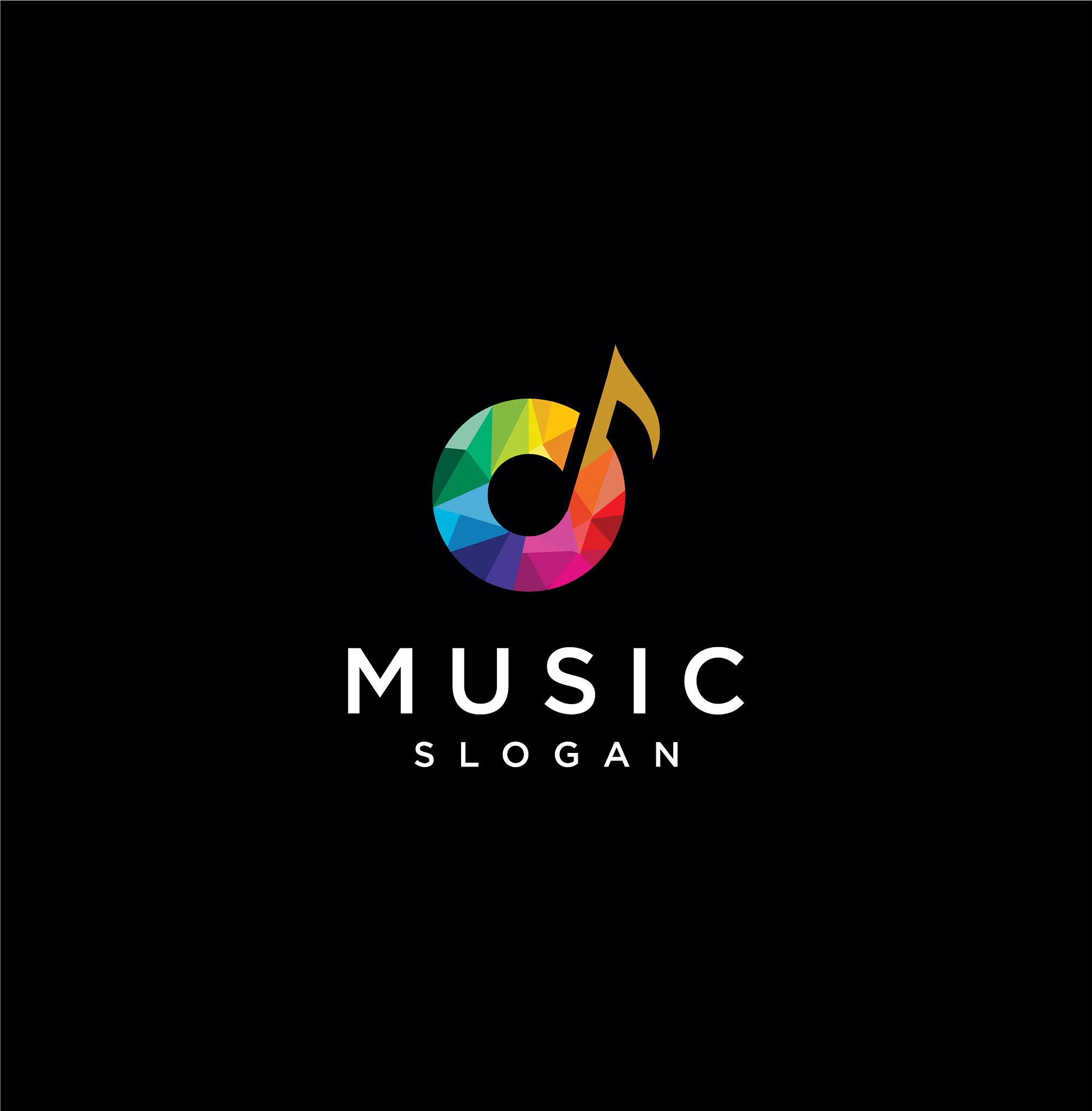 colorful creative music logo design element