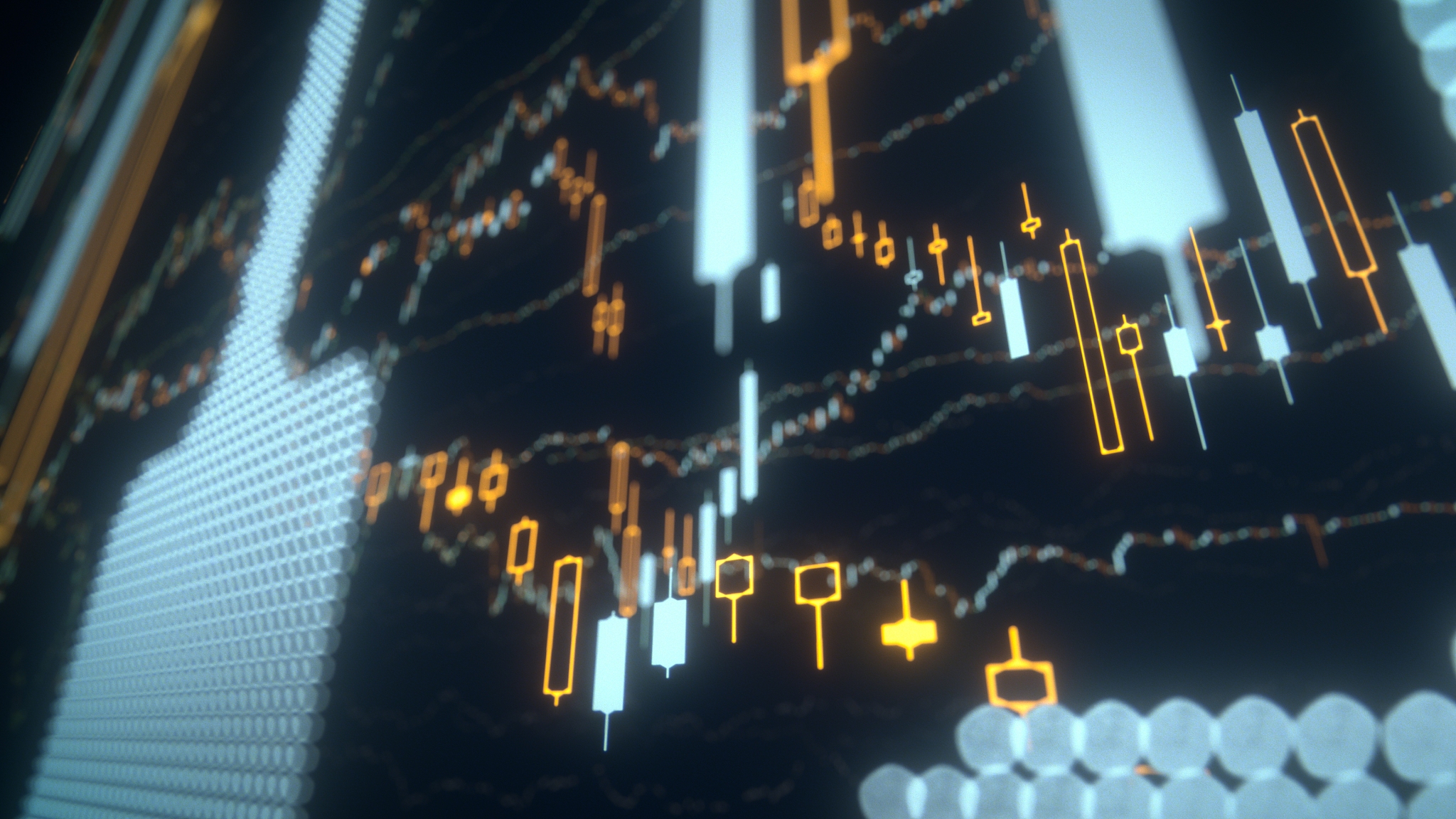 close up of stock charts