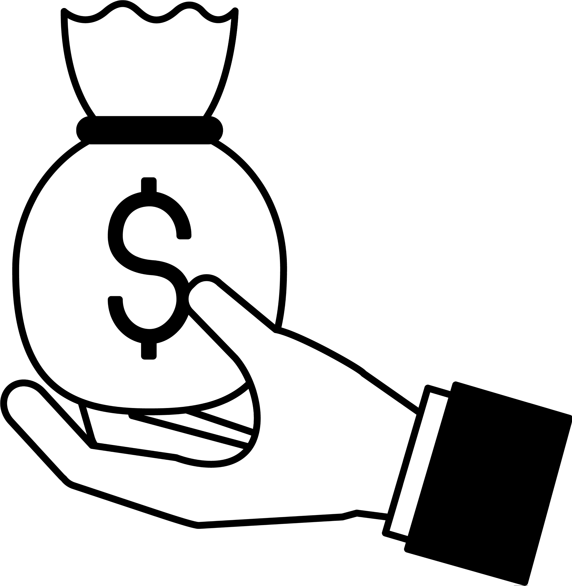 hand holding money bag