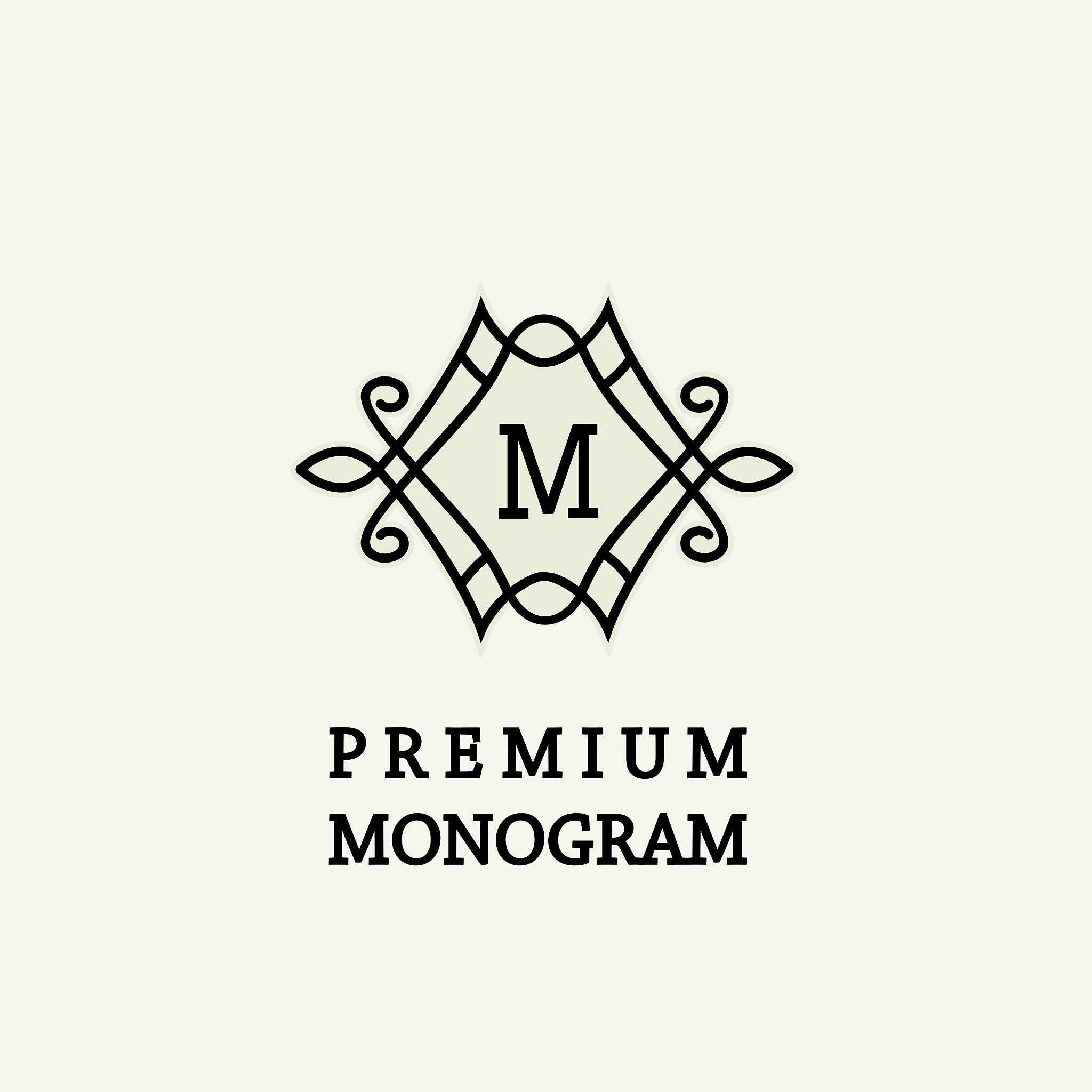 stylish and graceful floral monogram design