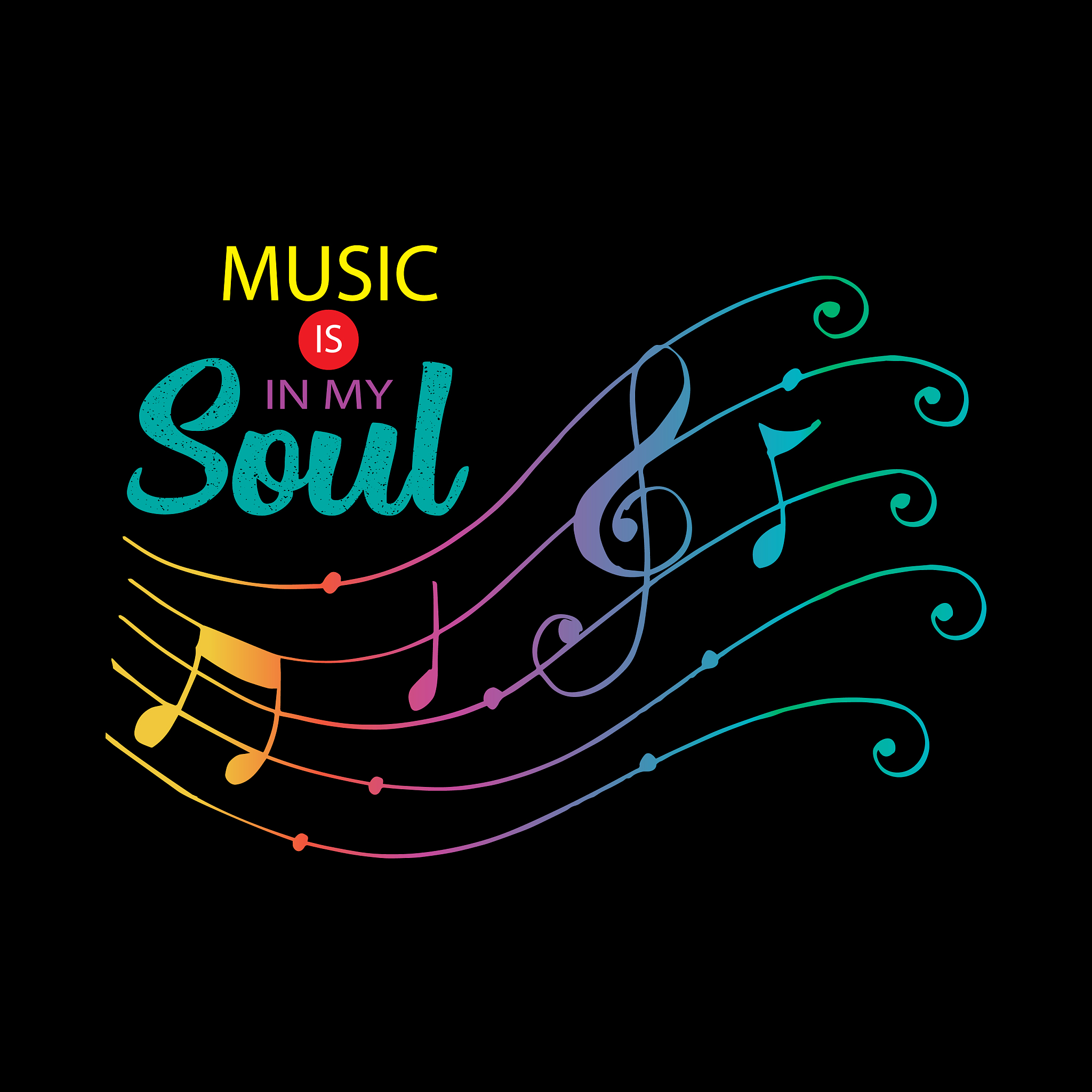lettering music is in my soul. motivational quote.