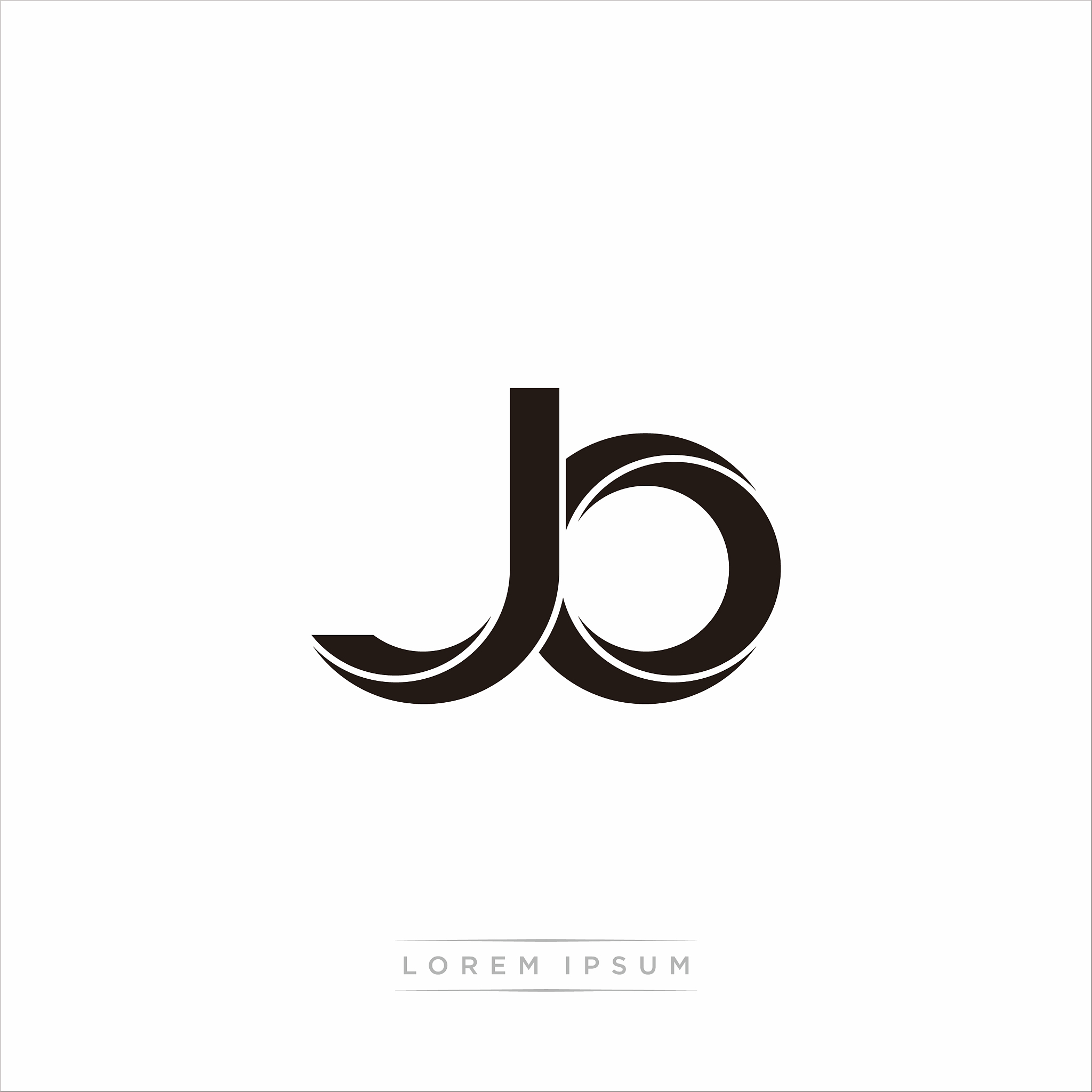 jo initial letter split lowercase modern monogram