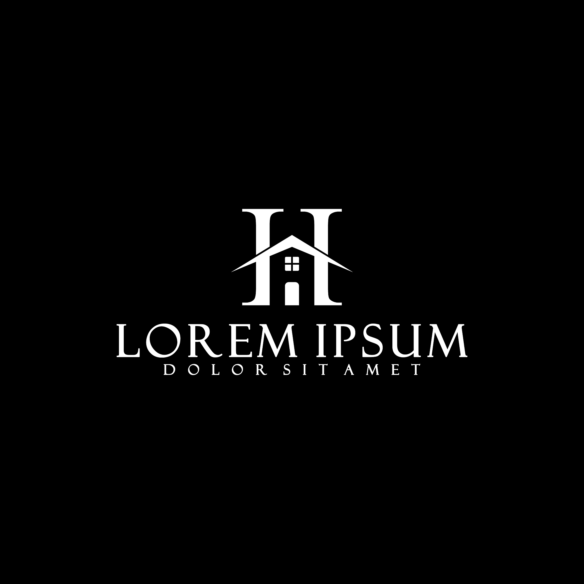 letter h logo template with house