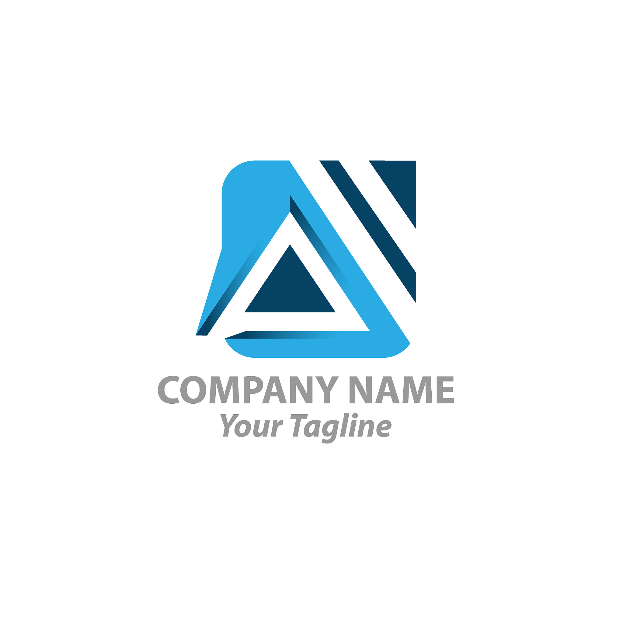 a letter logo design with creative paper cut and serif font.