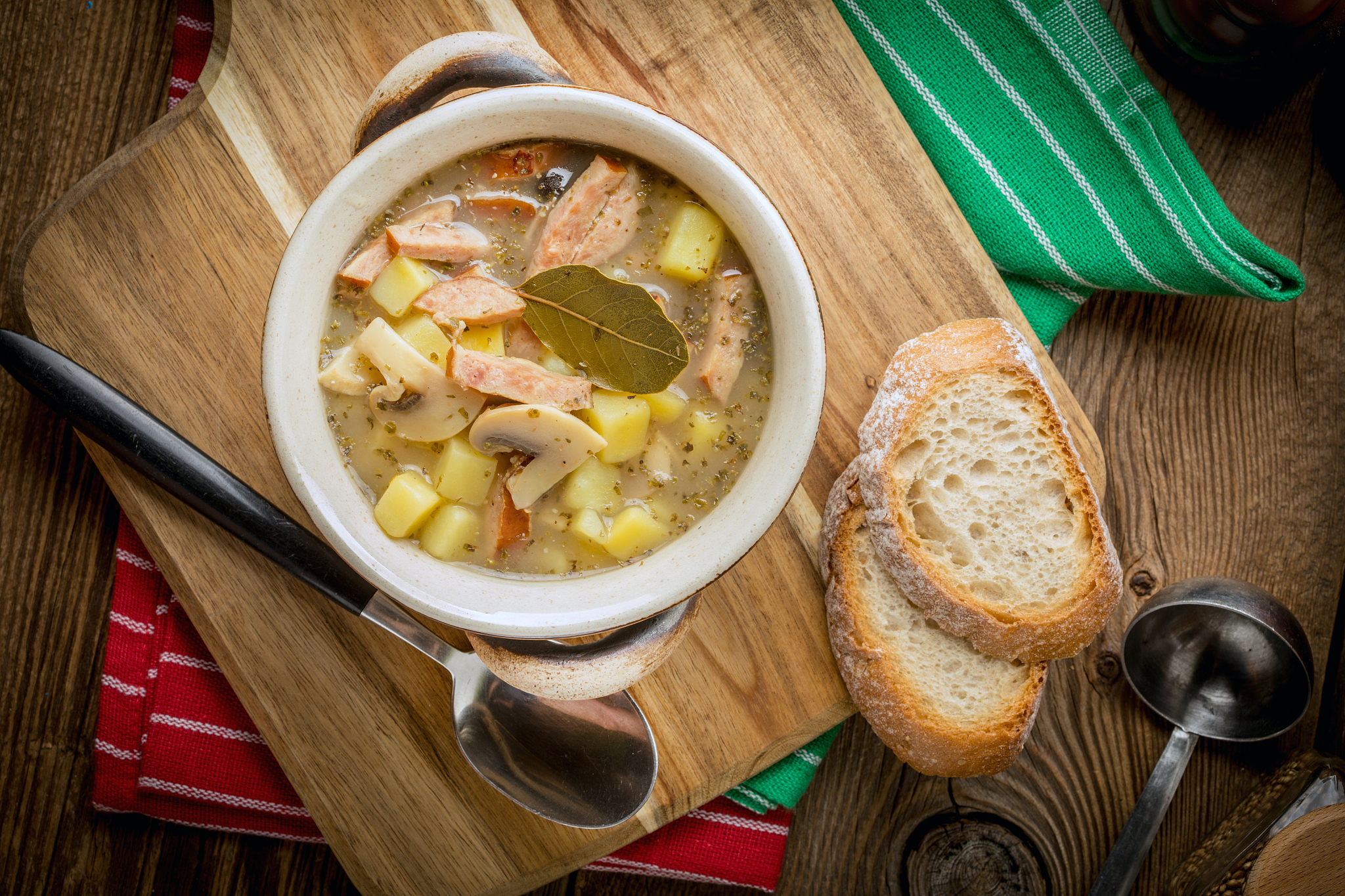 the sour soup made of rye flour.