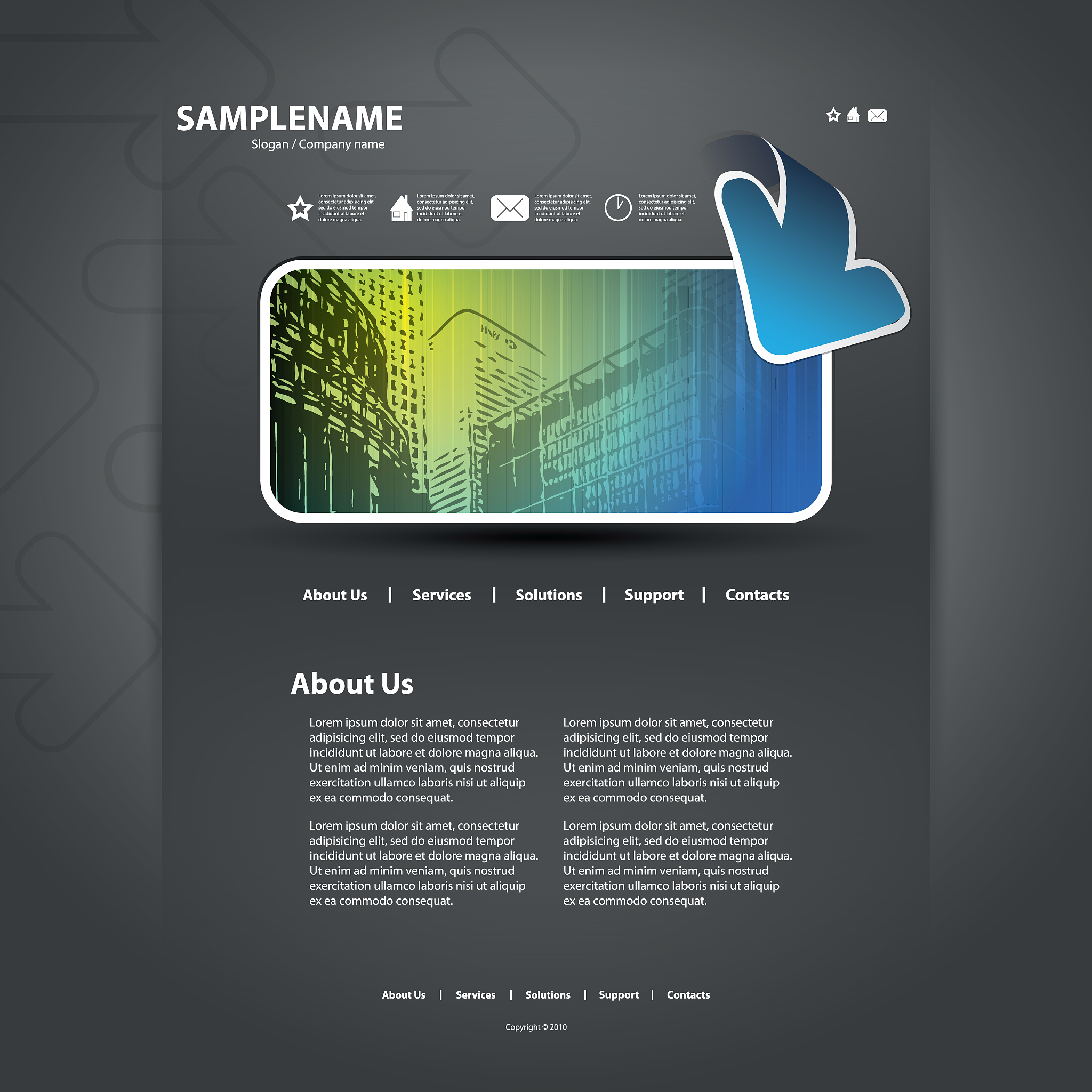 one page business website template