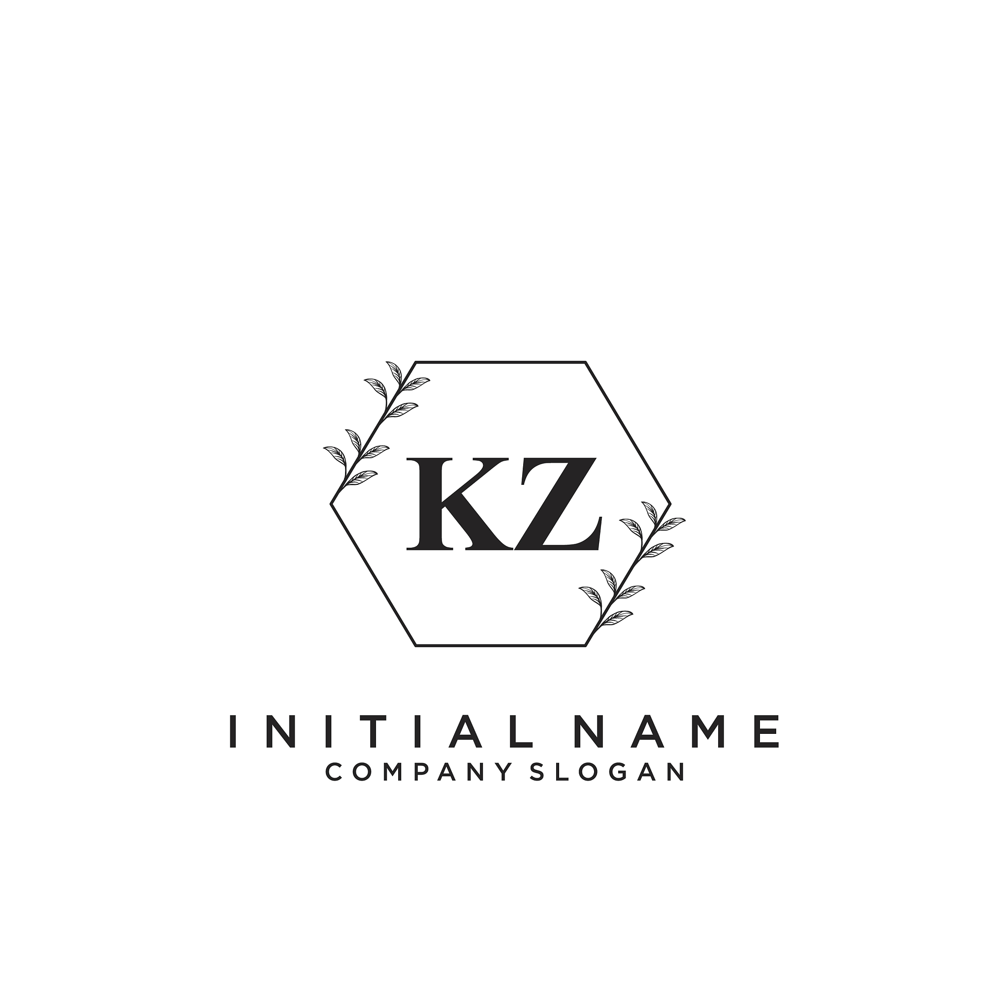 kz initial handwriting logo design