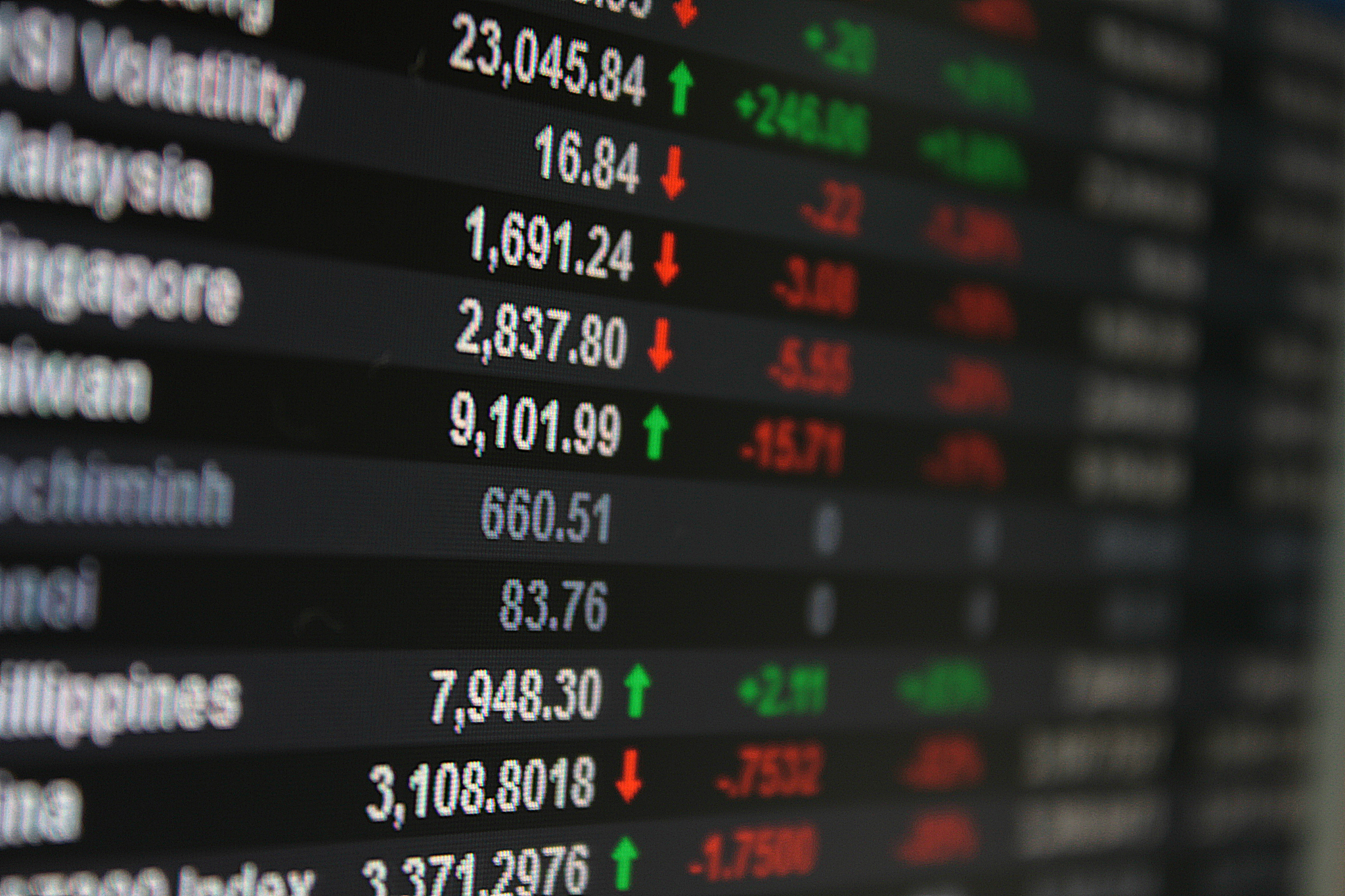asia pacific stock exchange on board, display or monitor