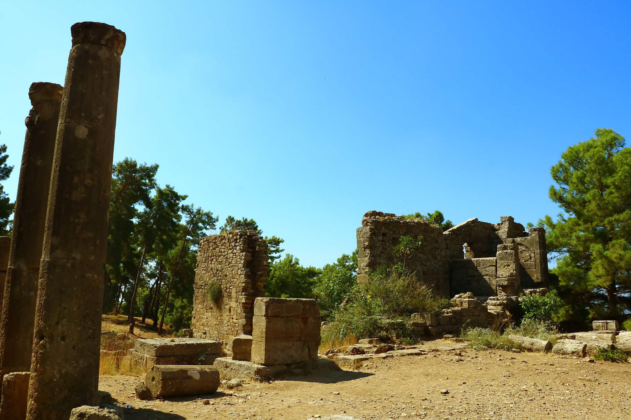 wall and columns of the ancient city