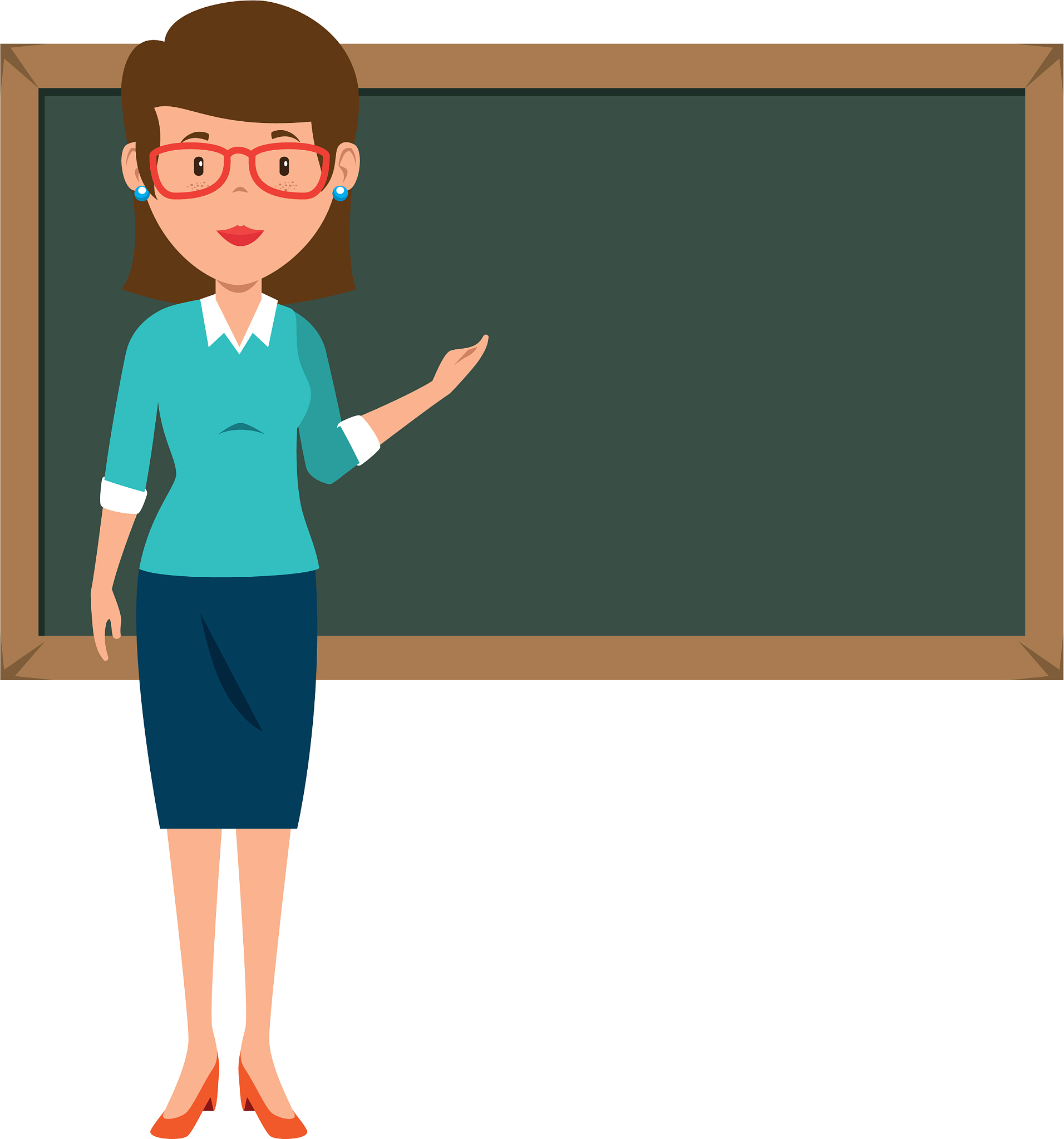 beautiful teacher female with chalkboard avatar