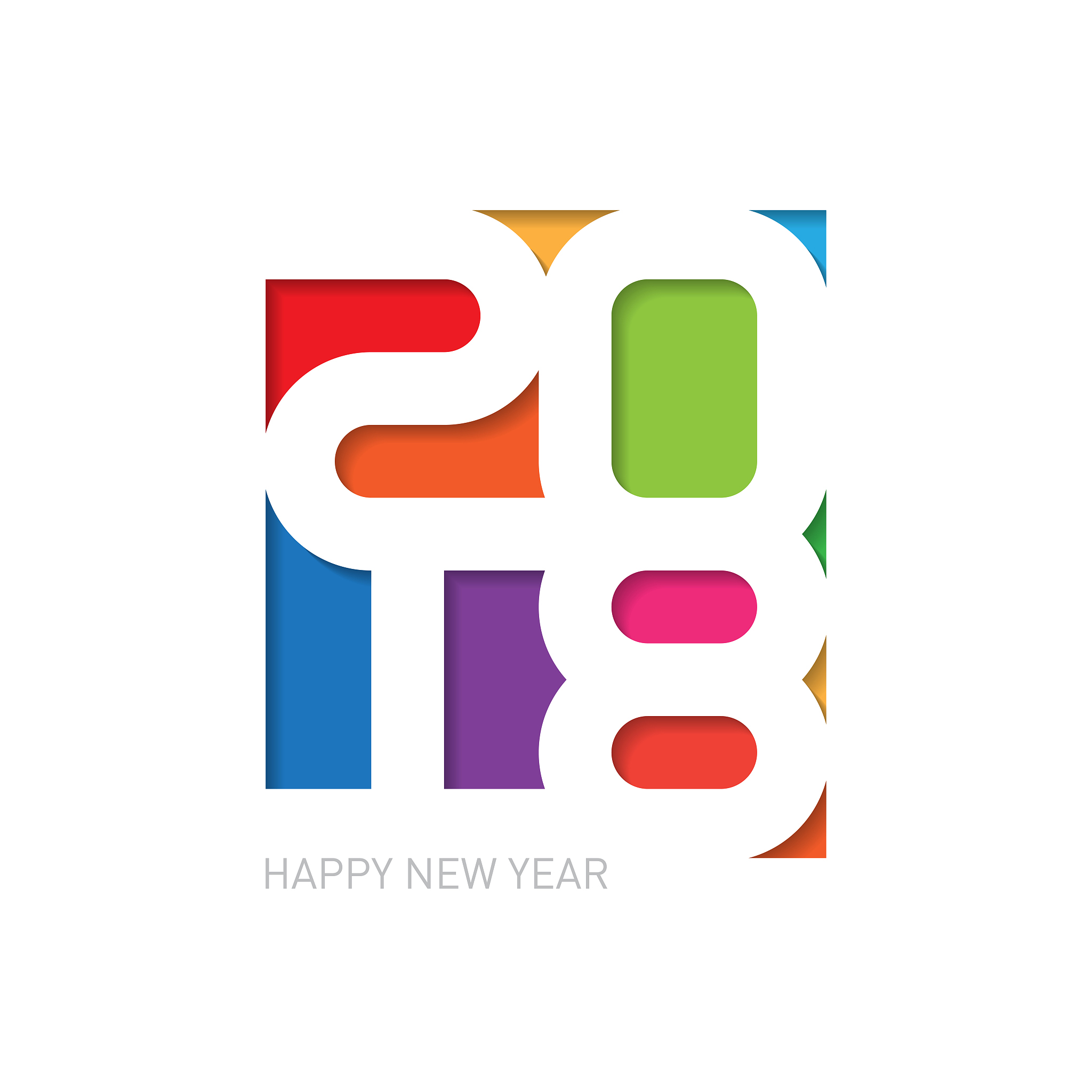 happy new year 2018 vector background. cover of business diary o