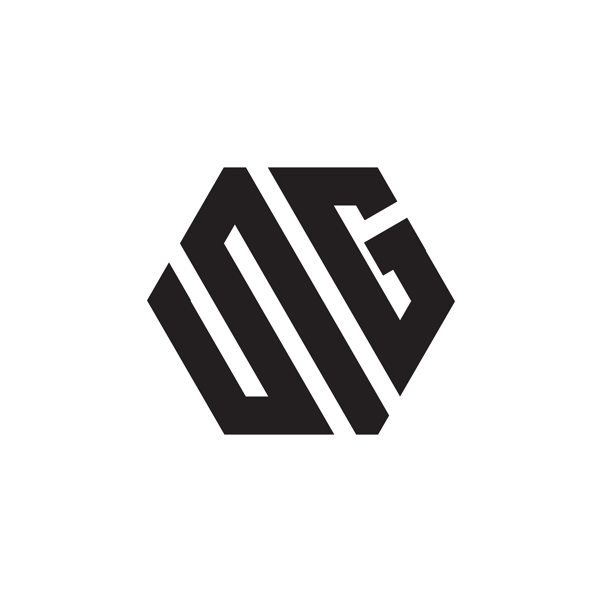 s g hexagon design vector