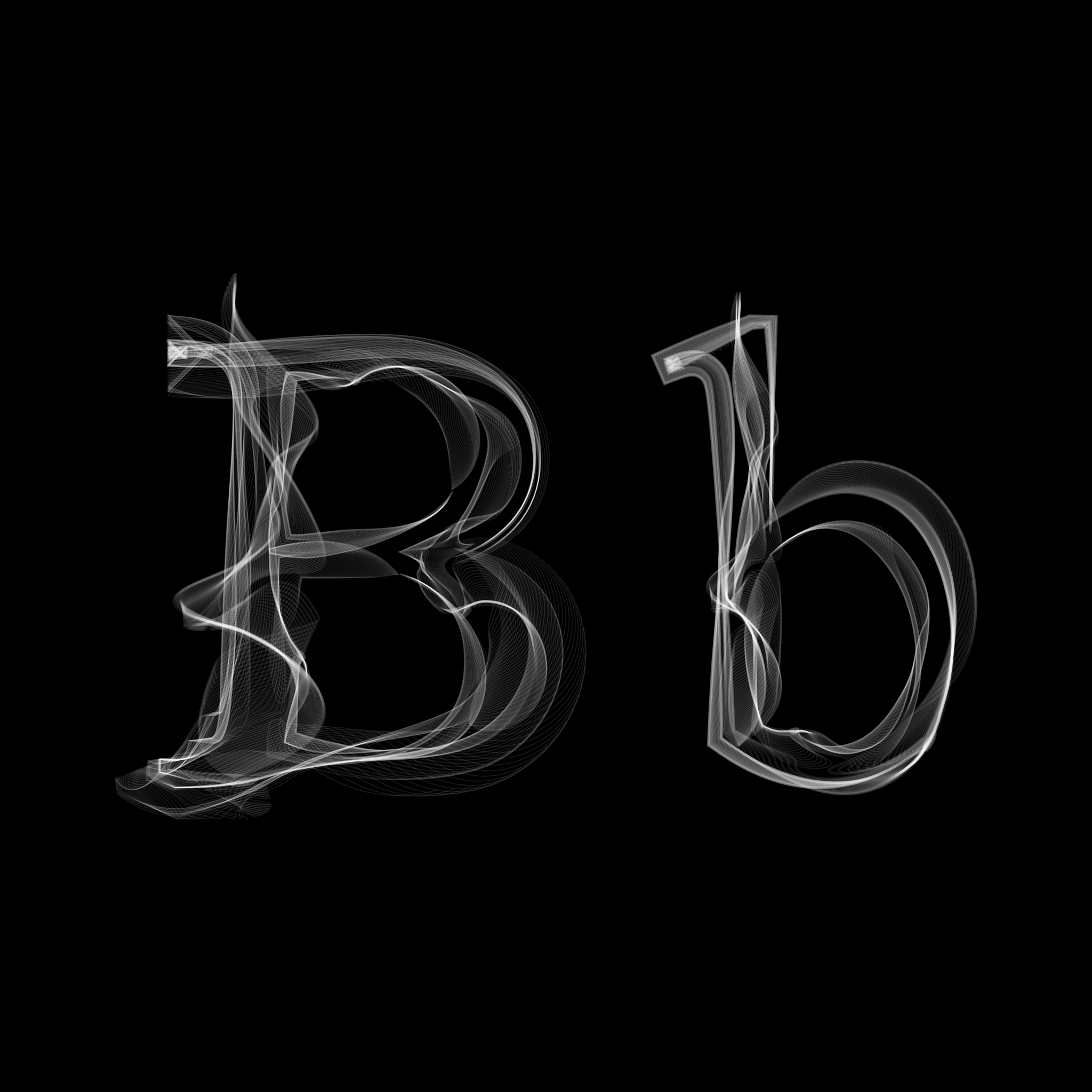 smoke font letter b