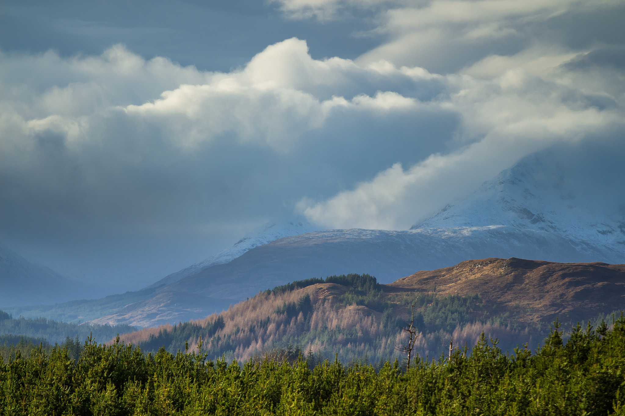 sgurr nan eugalit, scottish highlands in winter