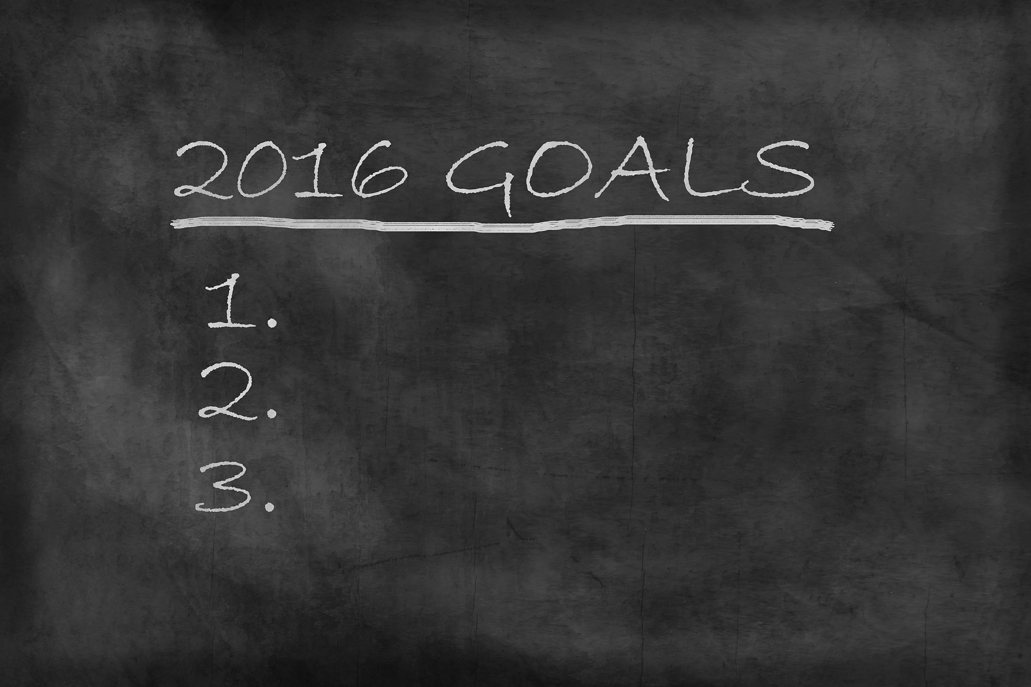 new year 2016 goals list on blackboard