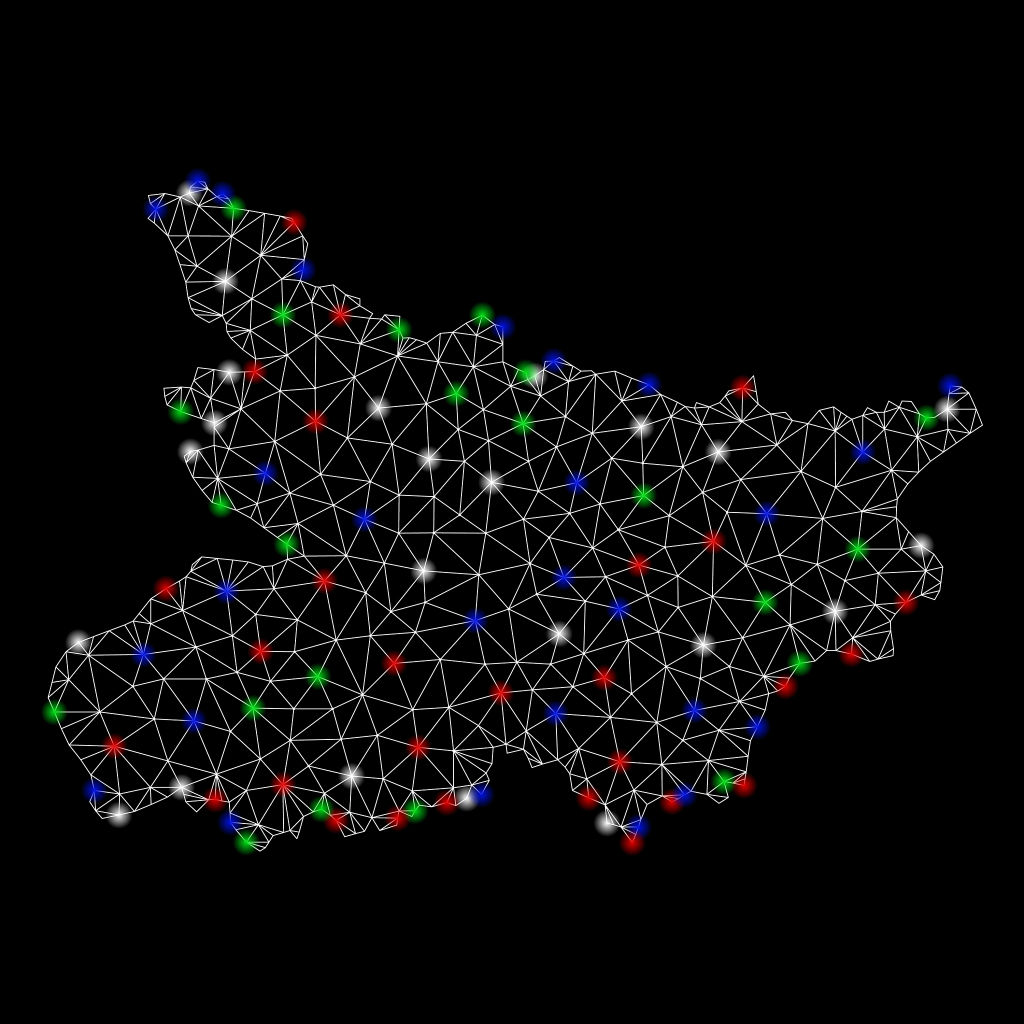 bright mesh network bihar state map with flash