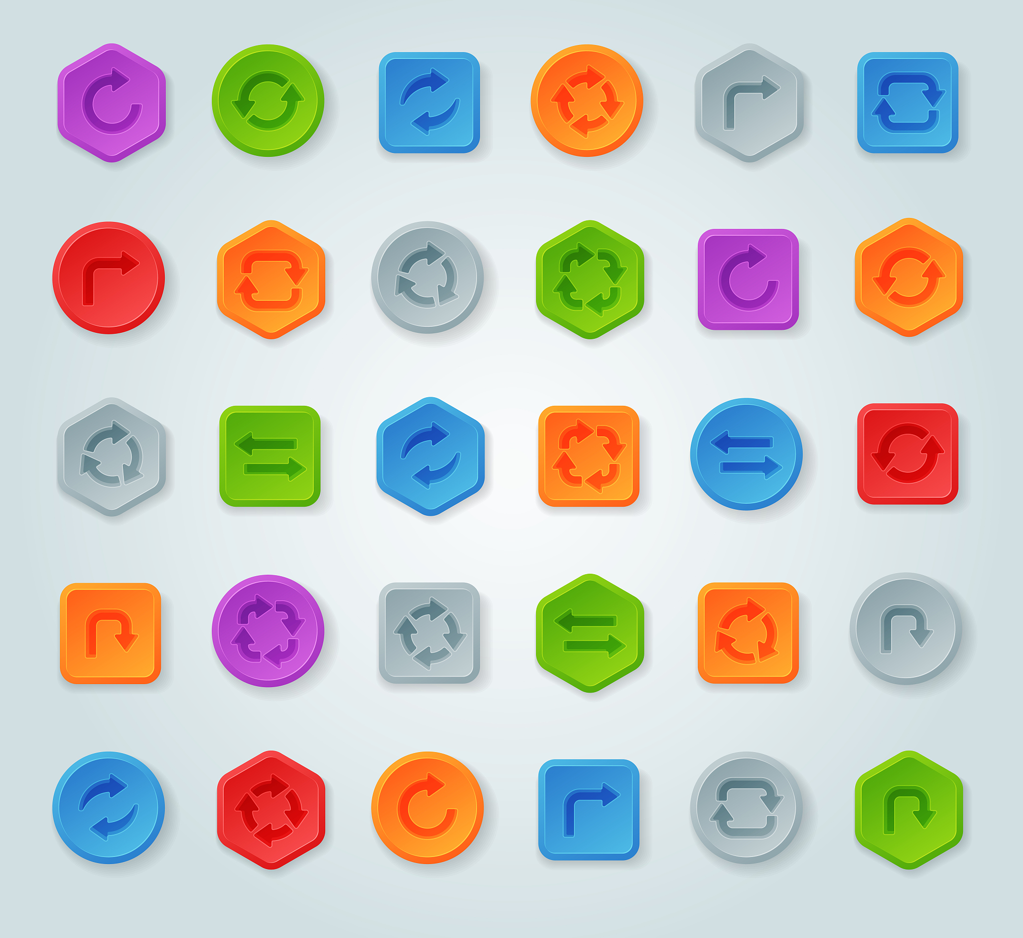 colorful website turn reload buttons design