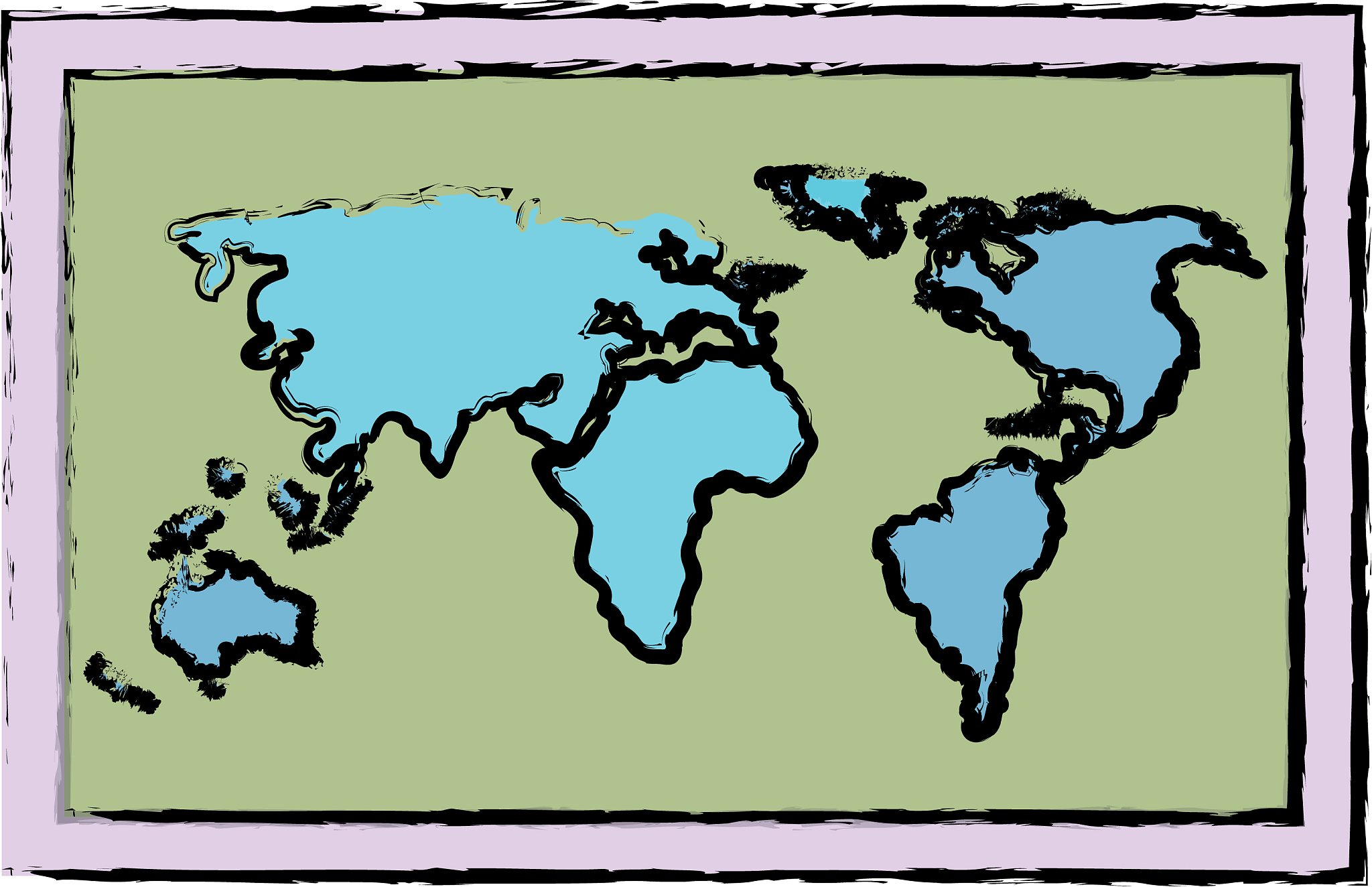 world paper map icon