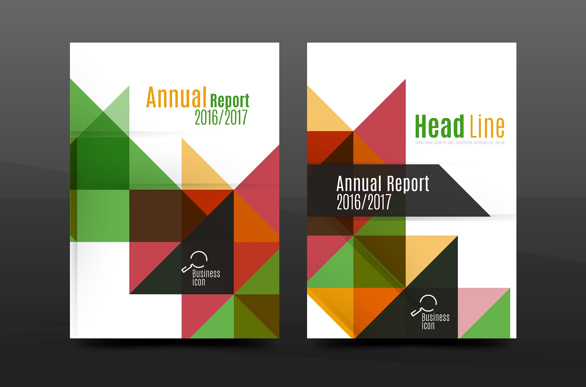 colorful geometry design annual report a4 cover