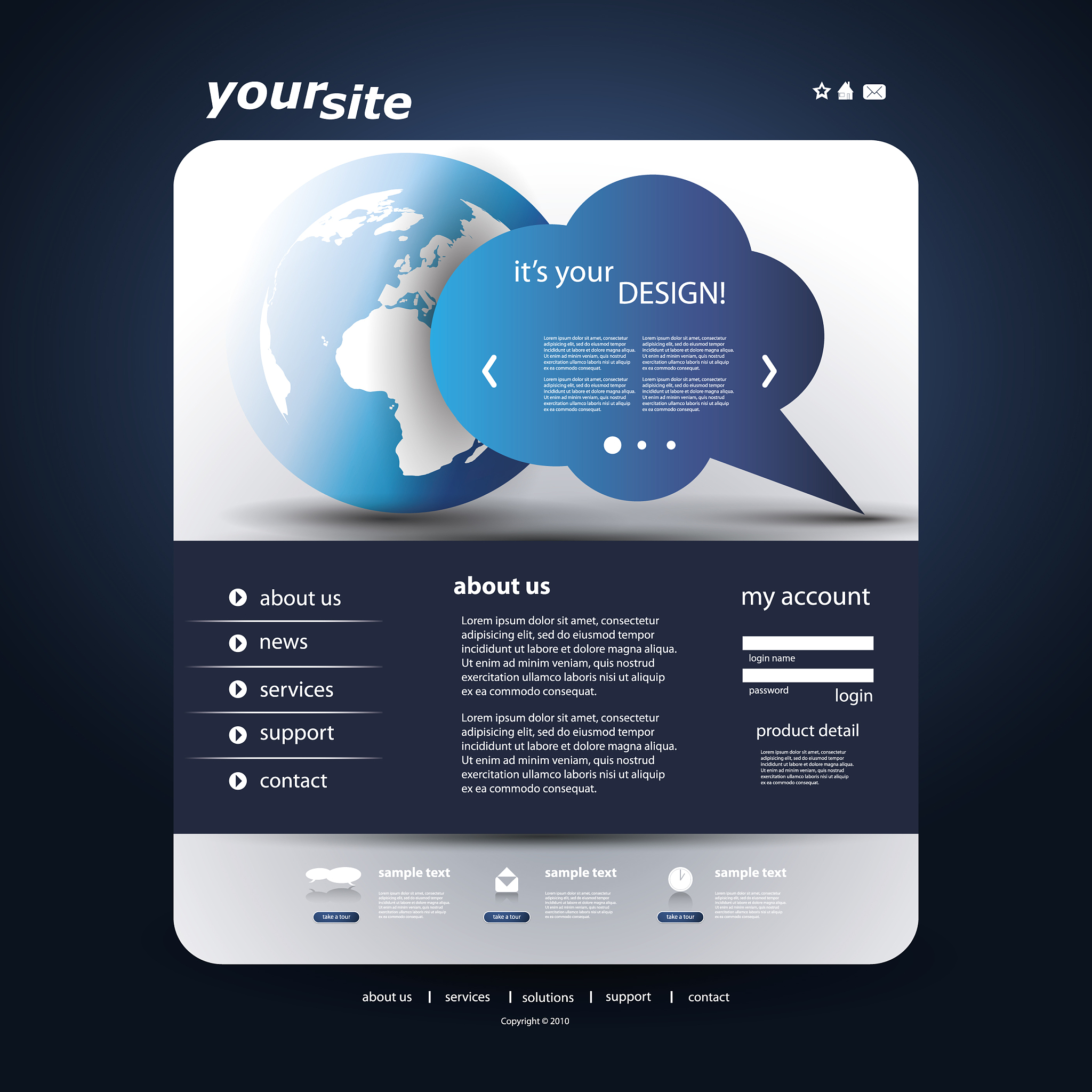 one page website template