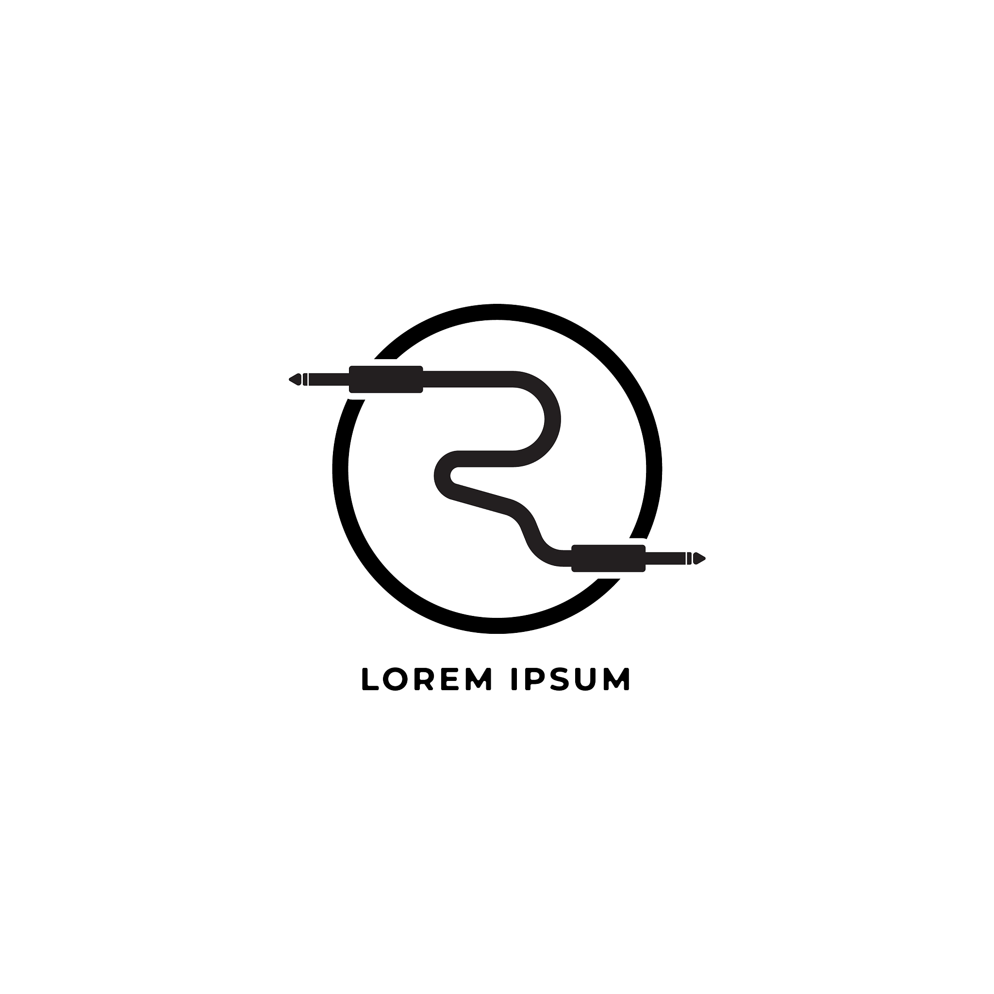 audio logo design template cable jack logo