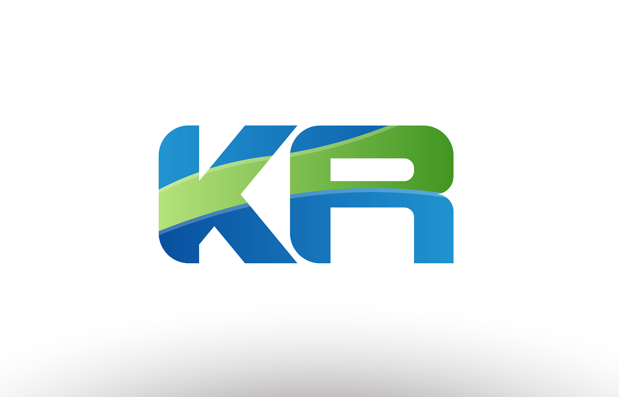 blue green kr k r alphabet letter logo