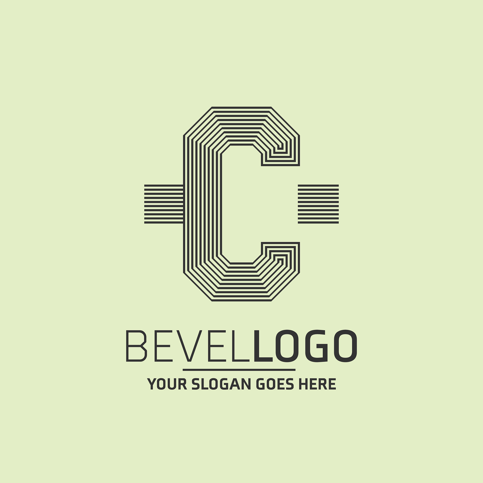 alphabetic logo design with dark background