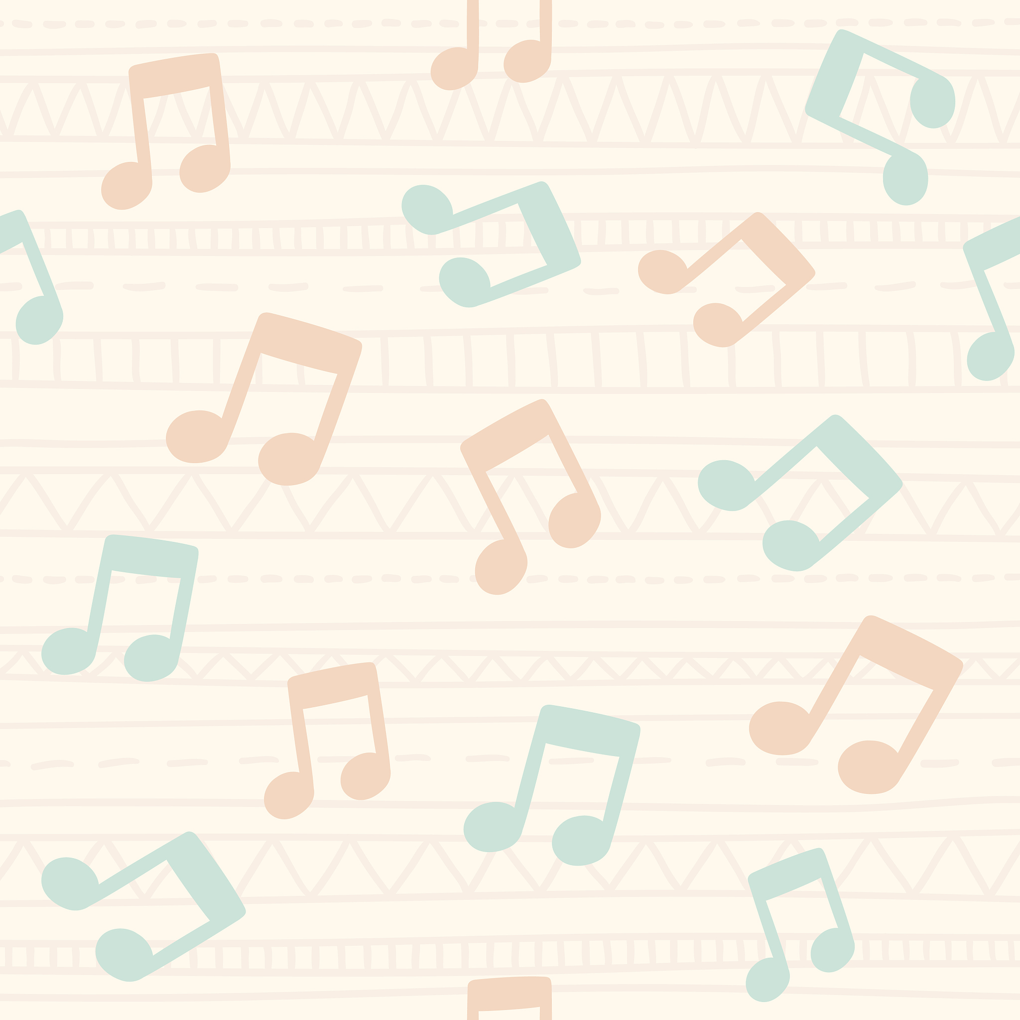 funky music notes pattern