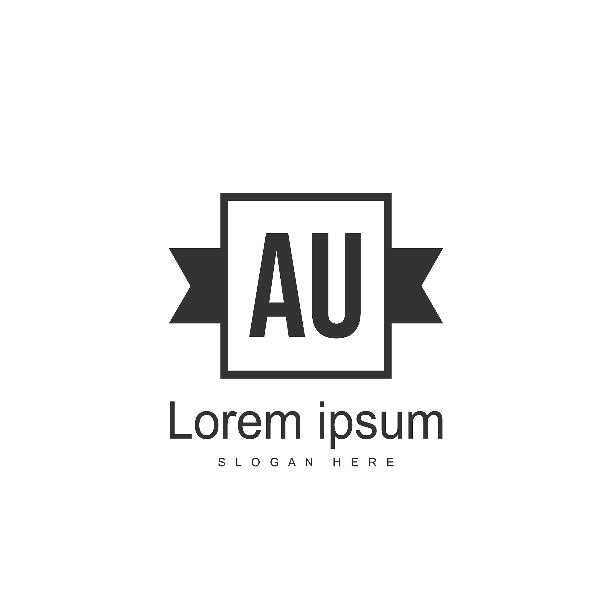 au letters logo design simple and creative black