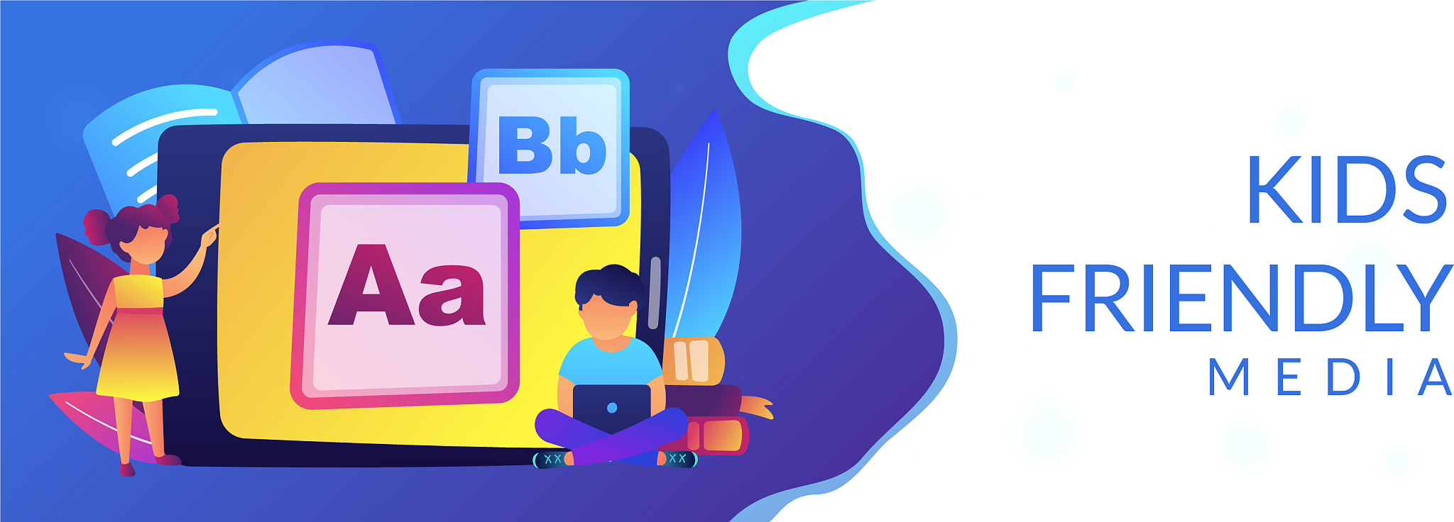 kids digital content concept banner header