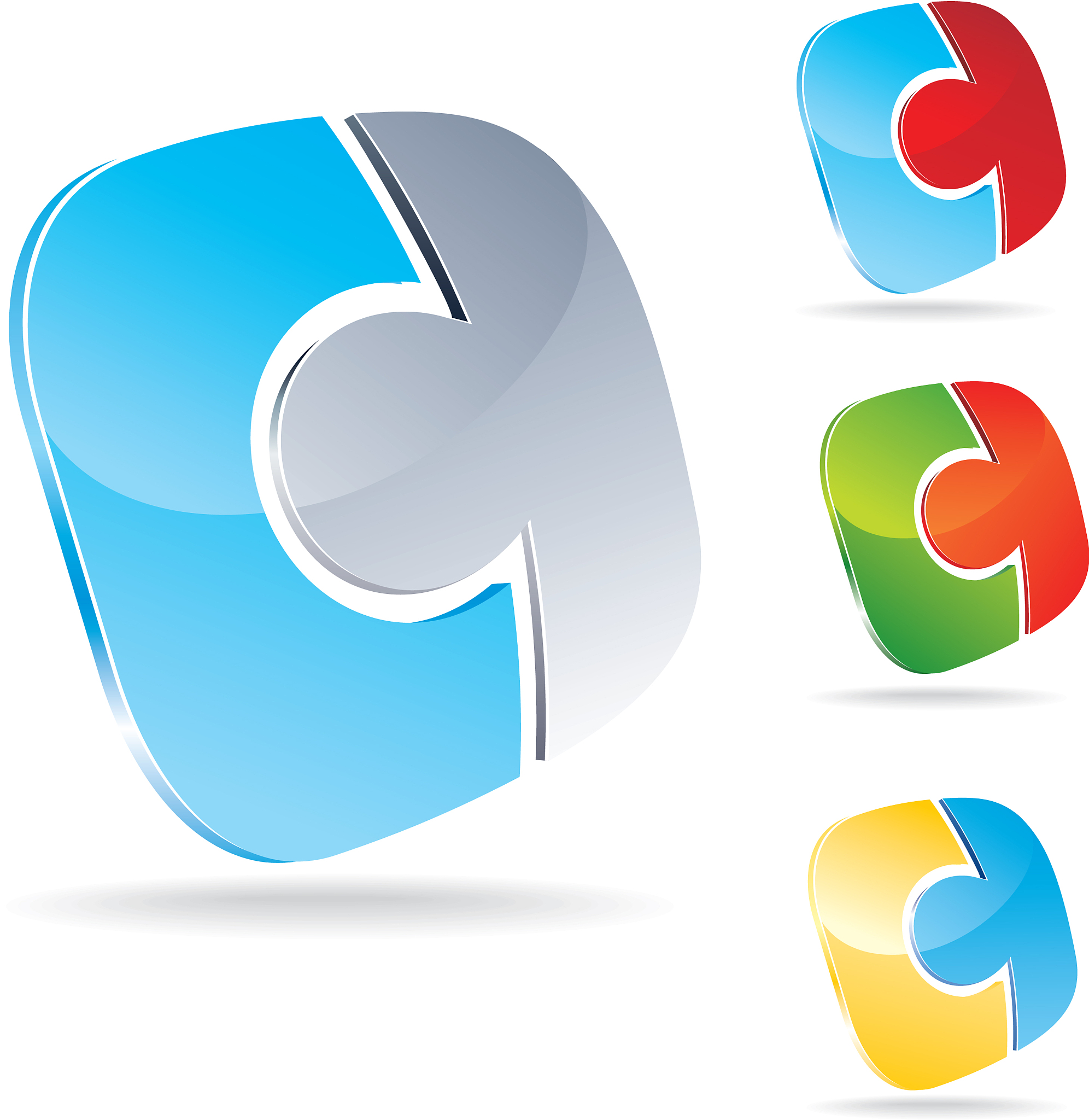 abstract puzzle icon set
