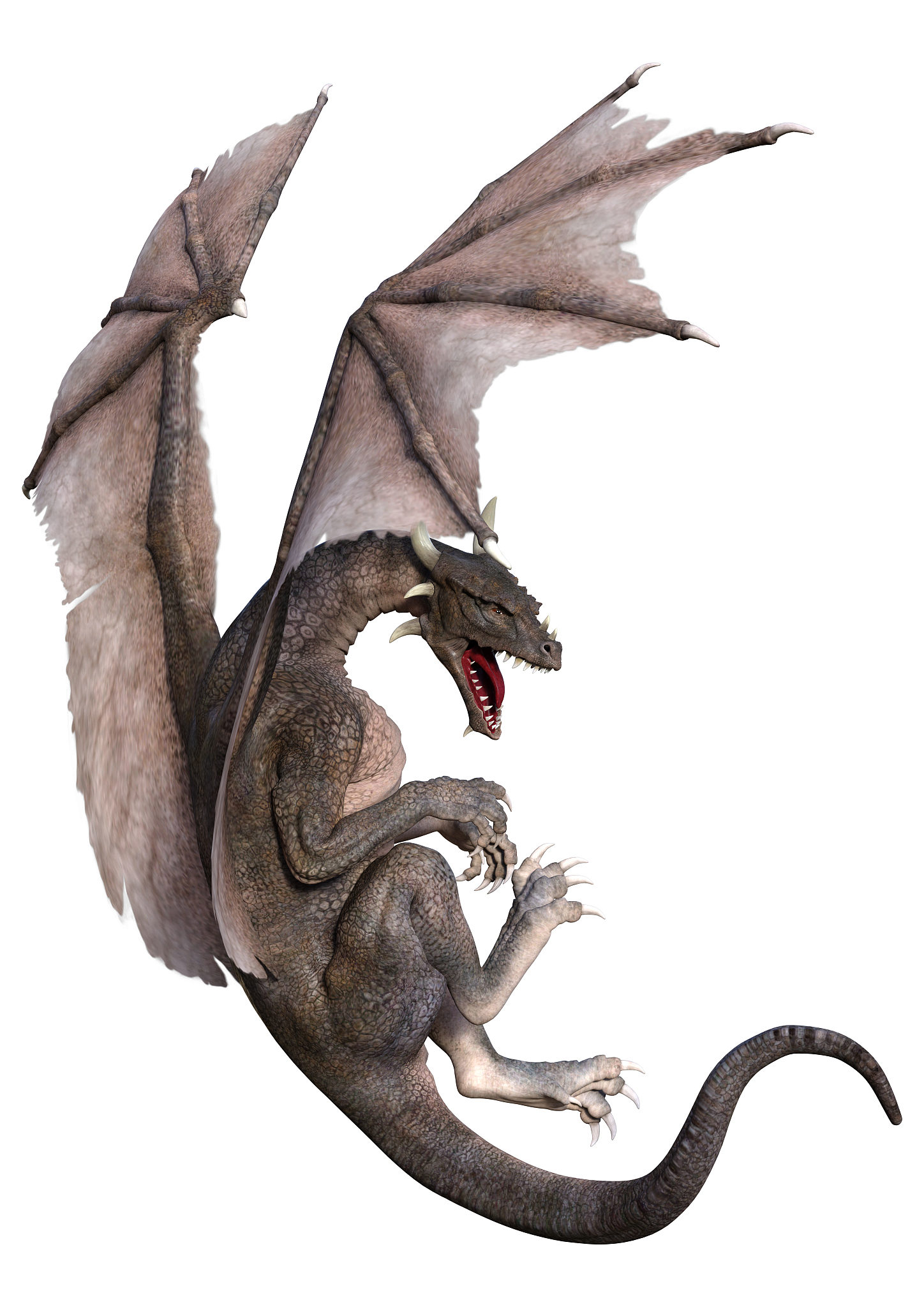 3d illustration fantasy dragon on white