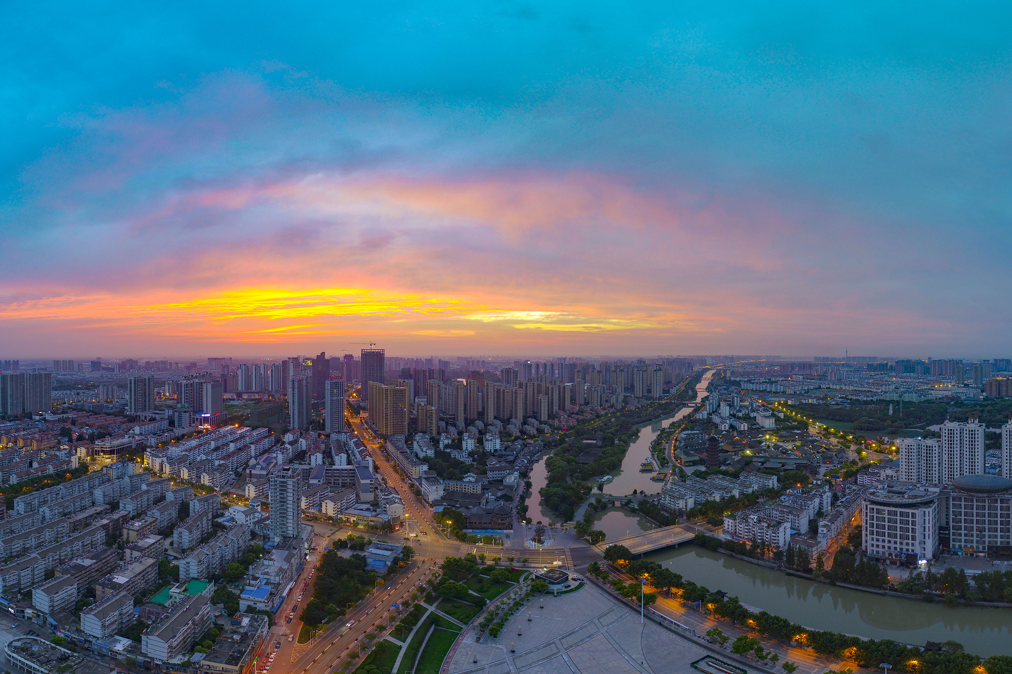 运河之都江苏省淮安市城市风光