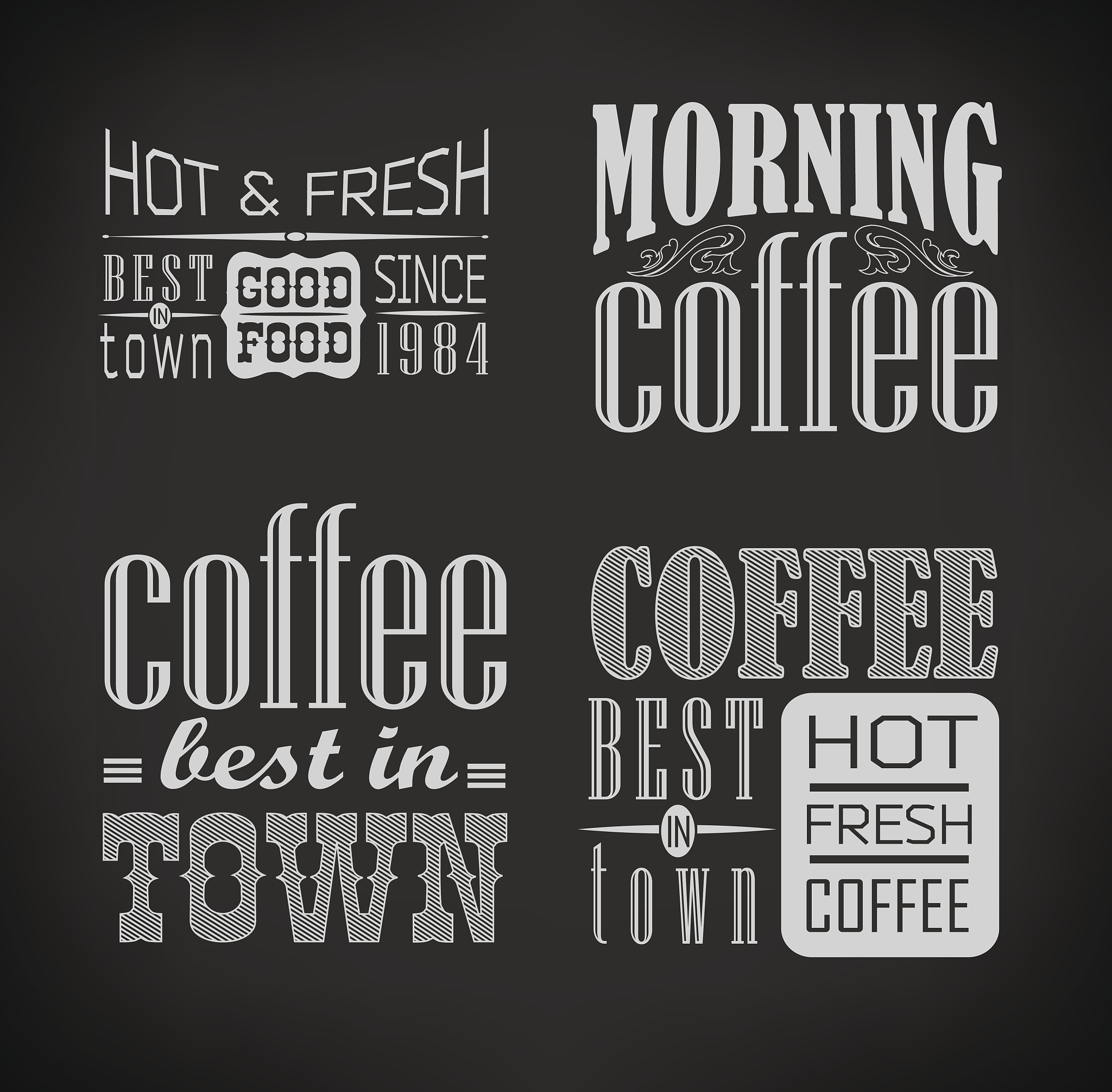 set of coffee labels