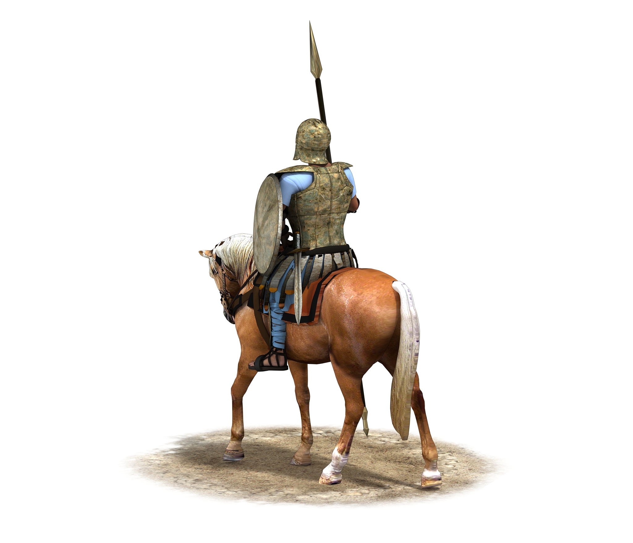 3d render, rider, warrior on horseback, illustration