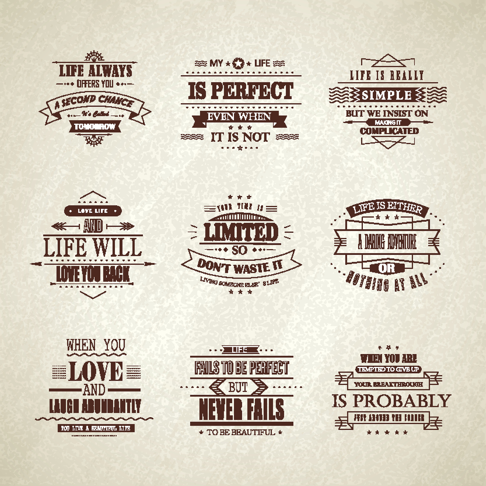 life quotes set