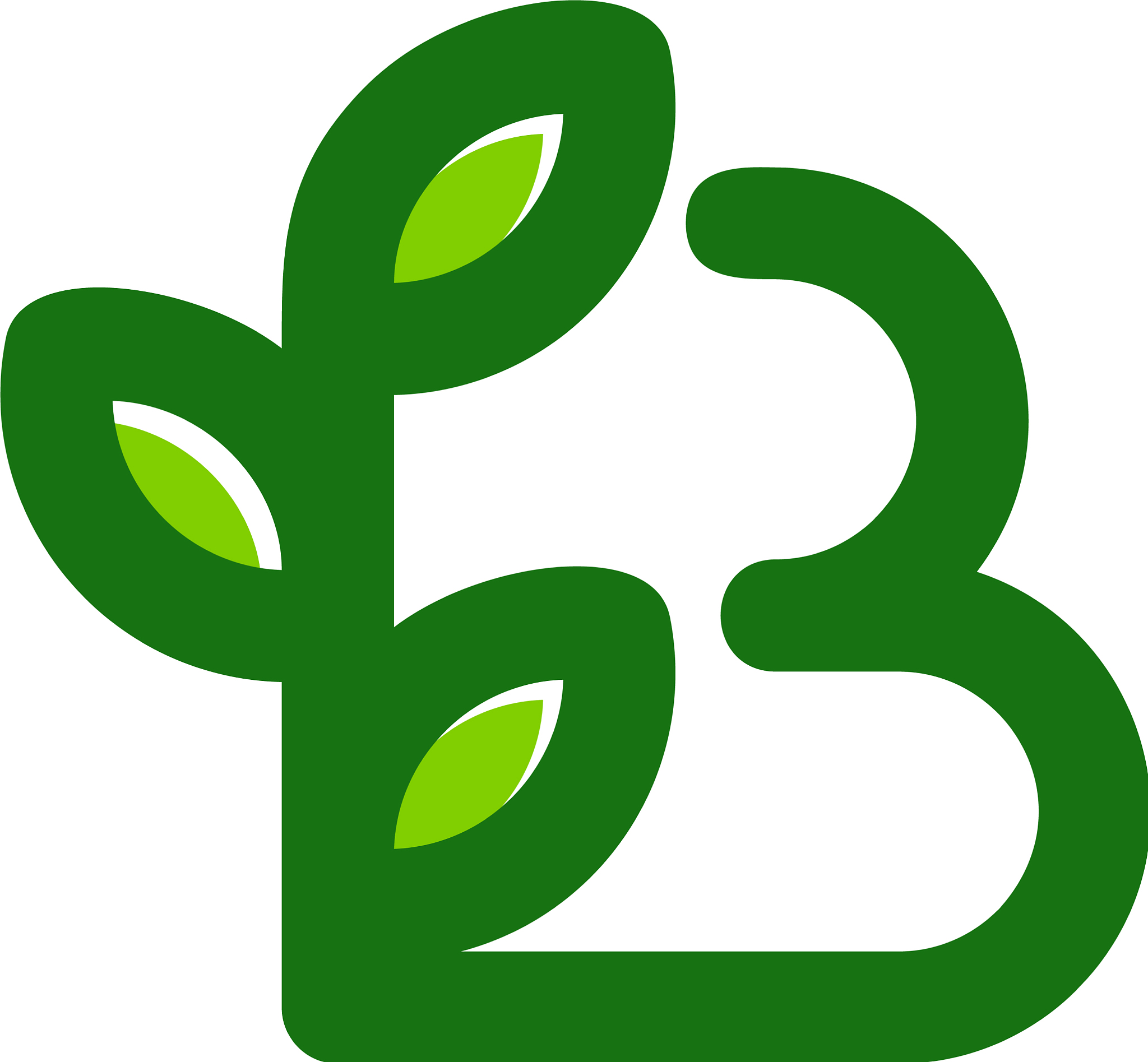 leaf letter b logo icon design