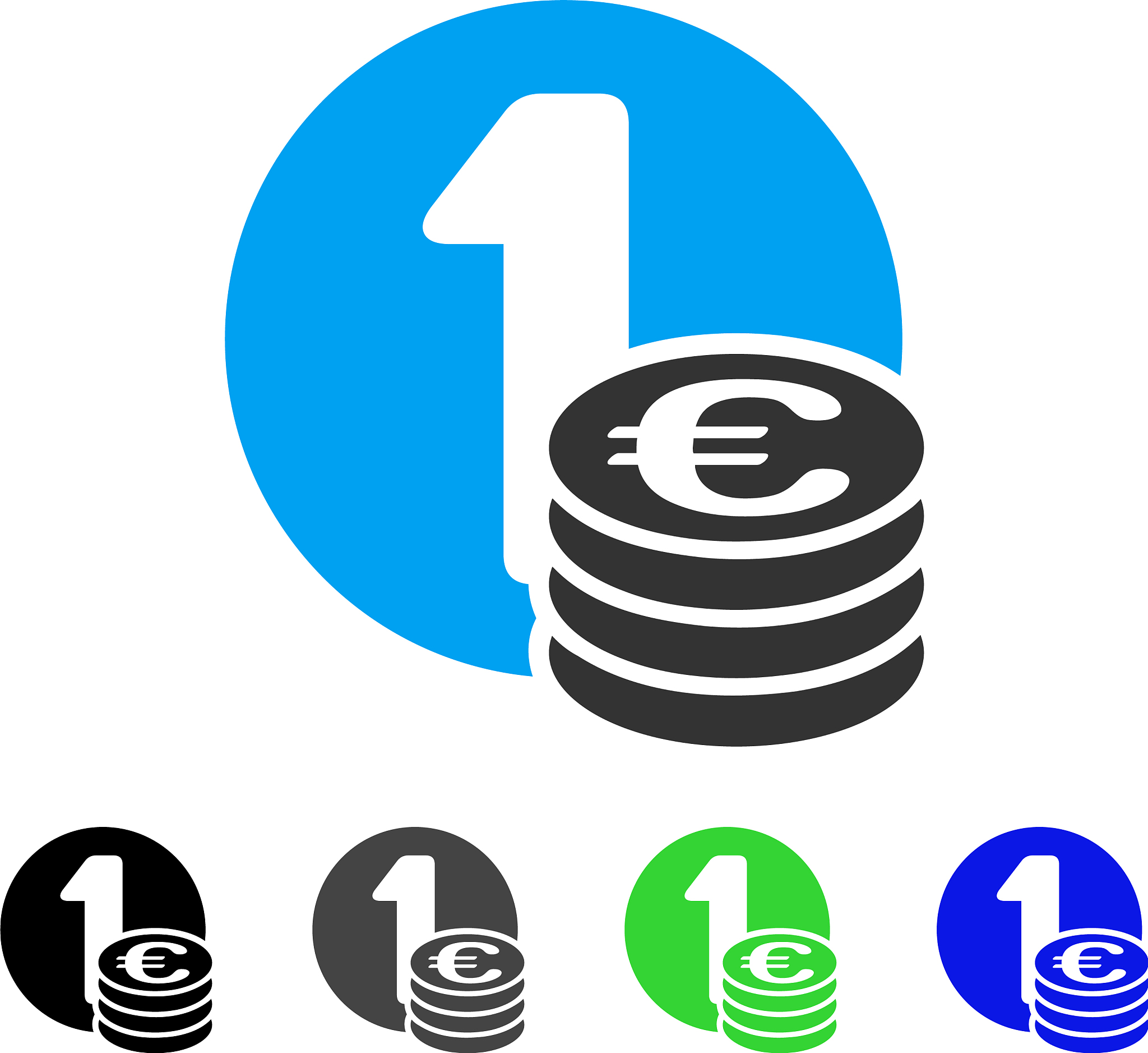 euro coins flat icon