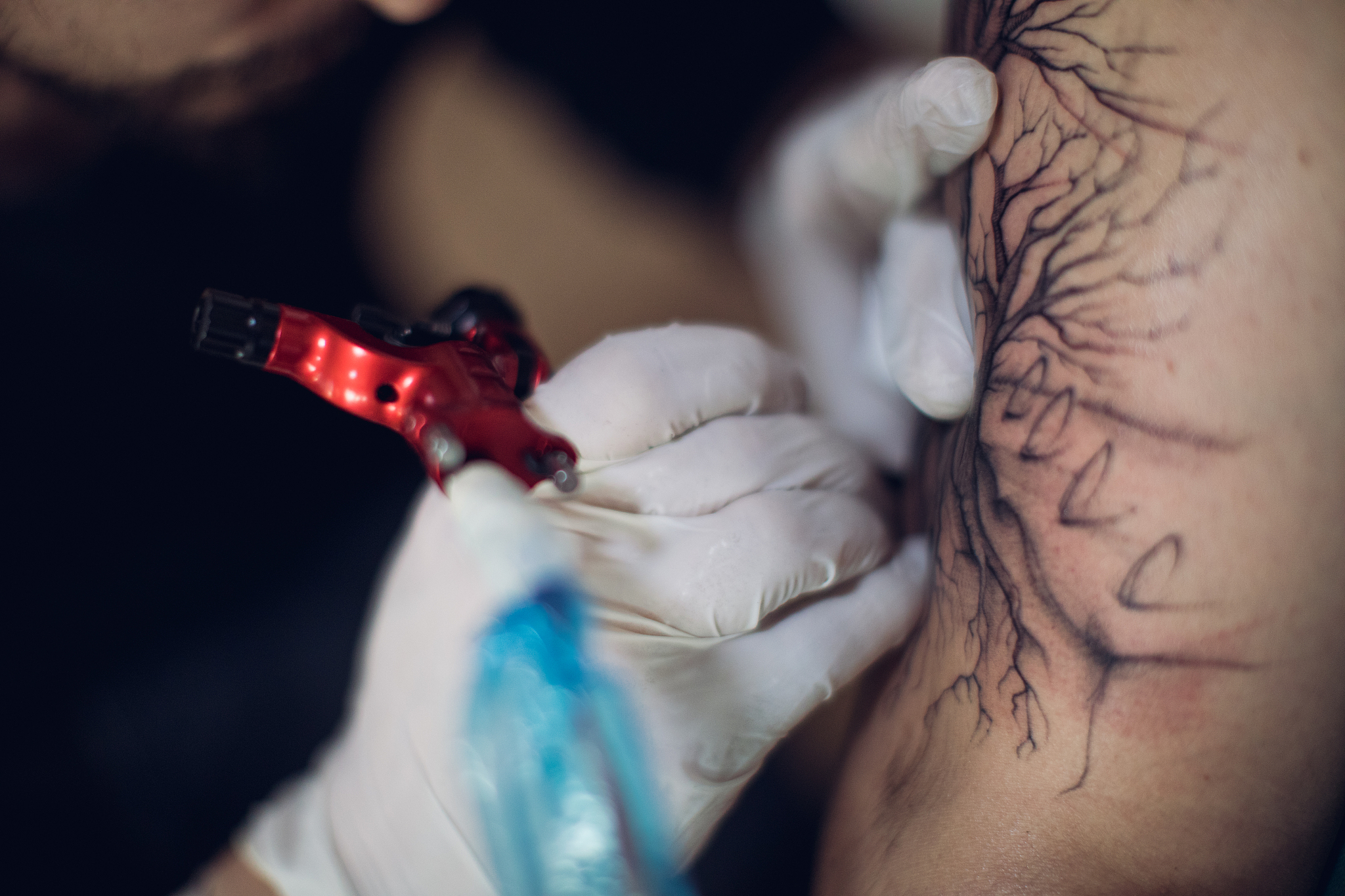 arm tattoo in progress