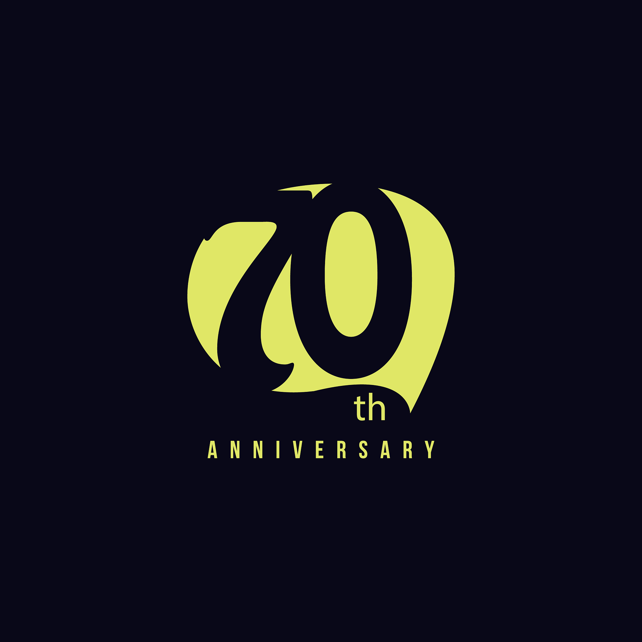 70 year anniversary template design