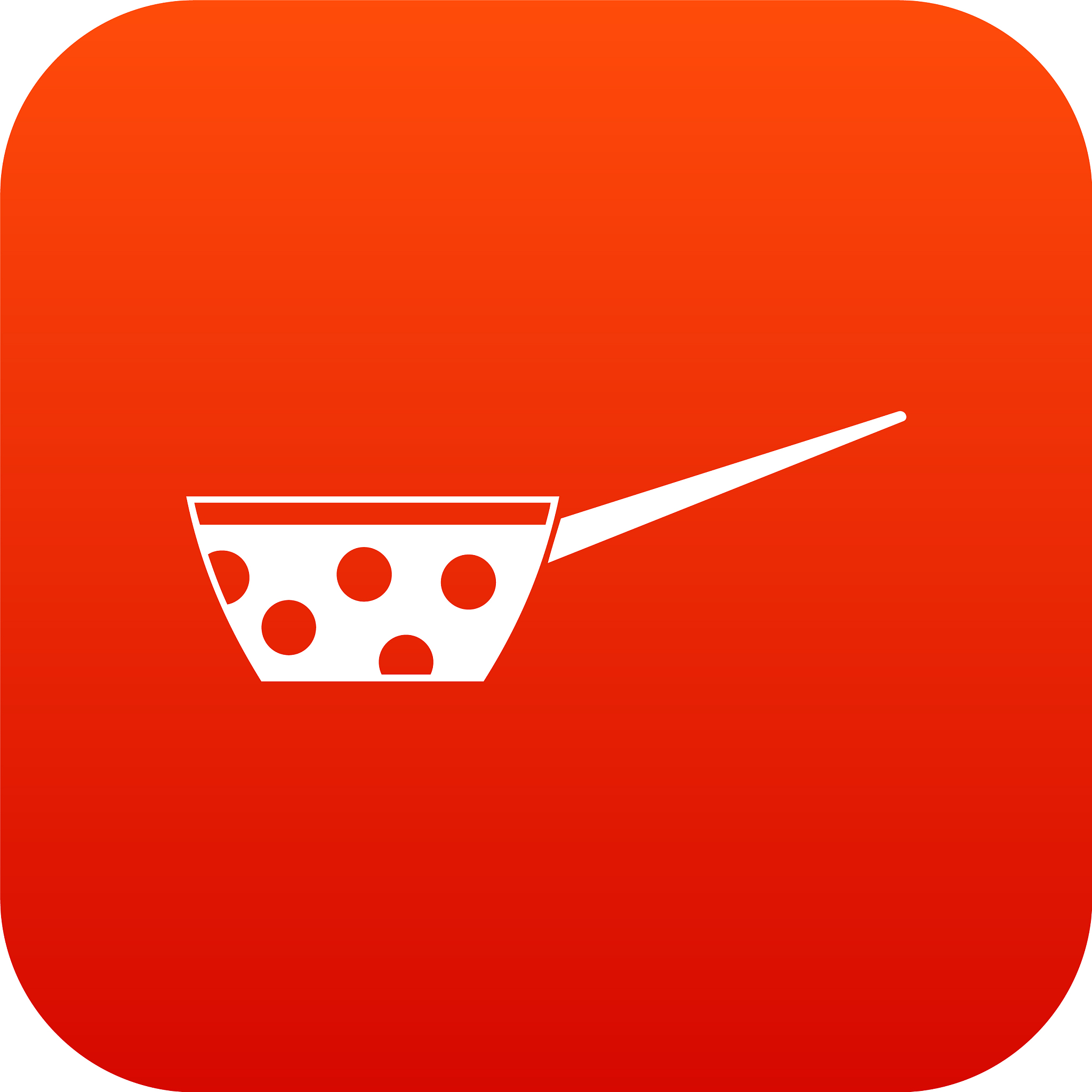 pot with white dots and handle icon digital red