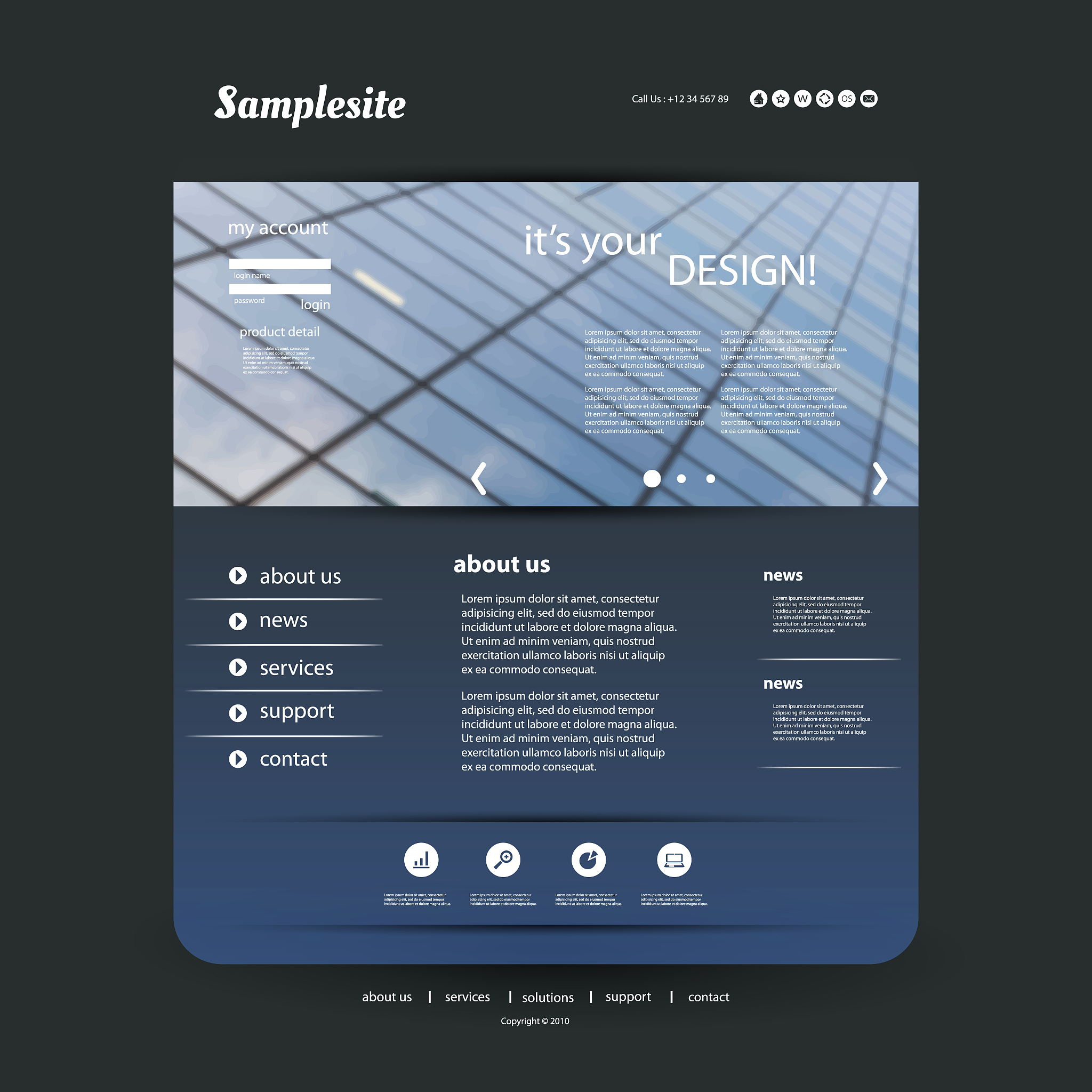 one page website template