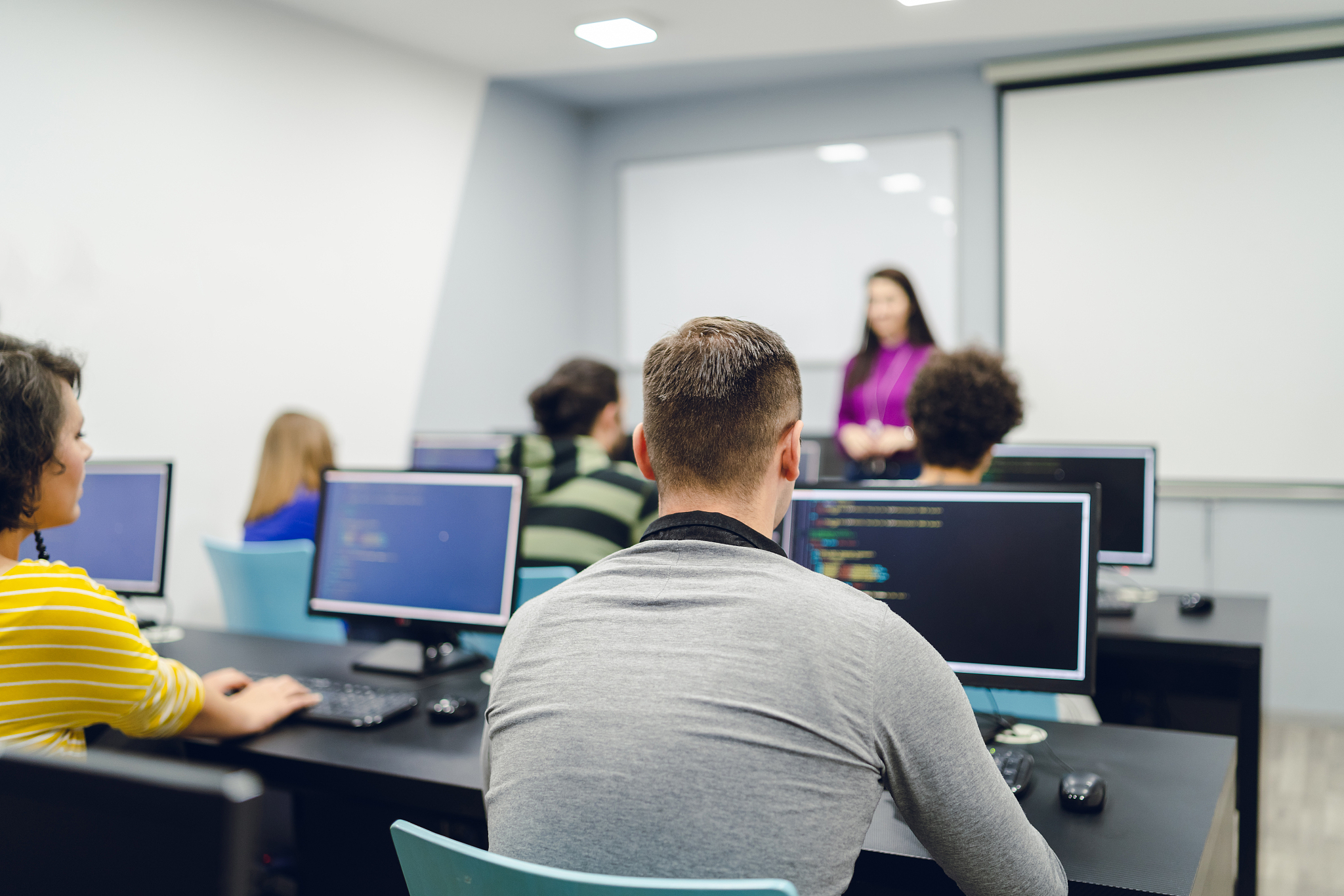 young people in programming school