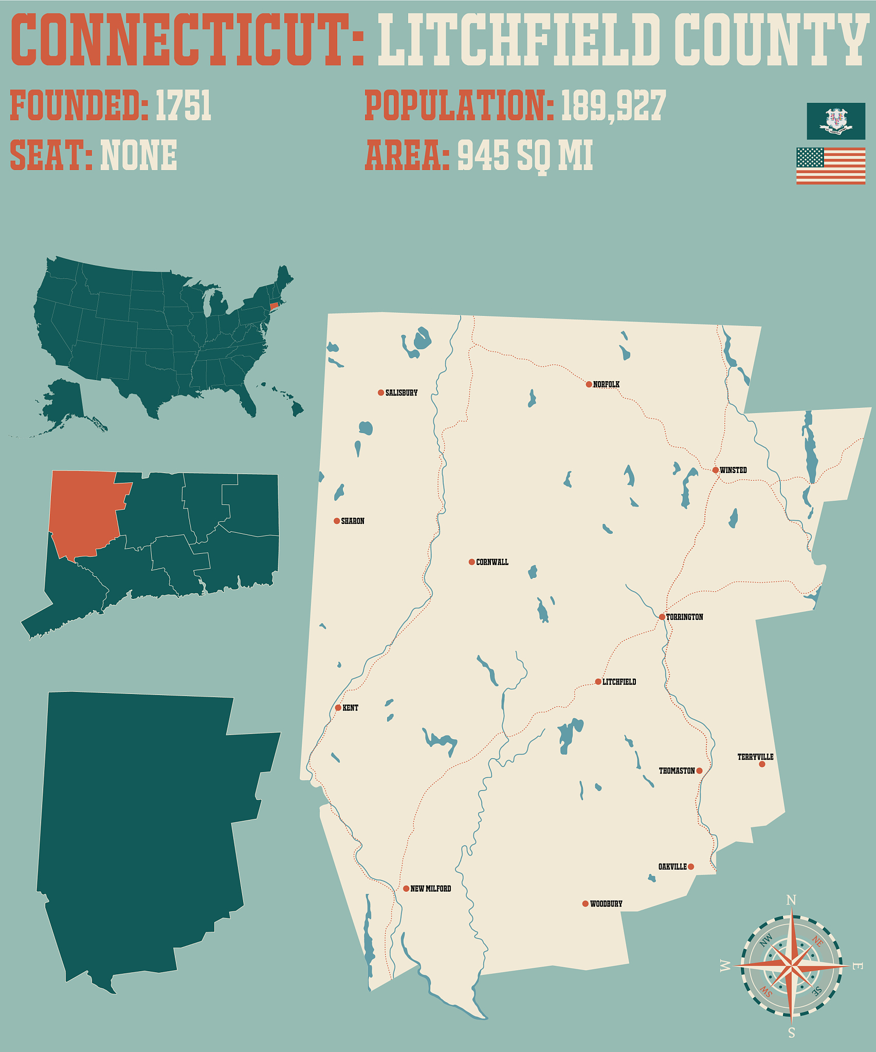 map litchfield county in connecticut