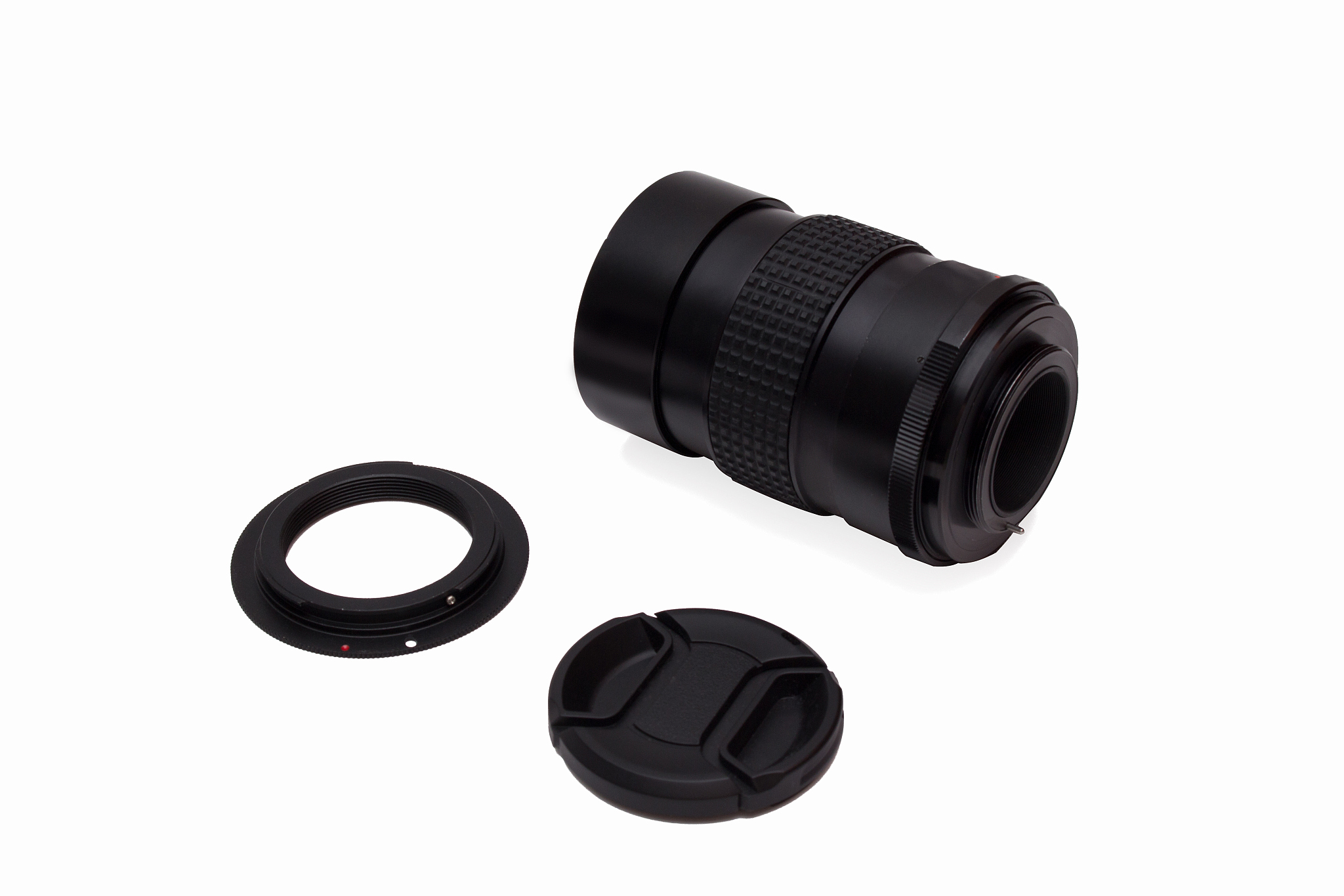 lens with an adapter and a protective cover