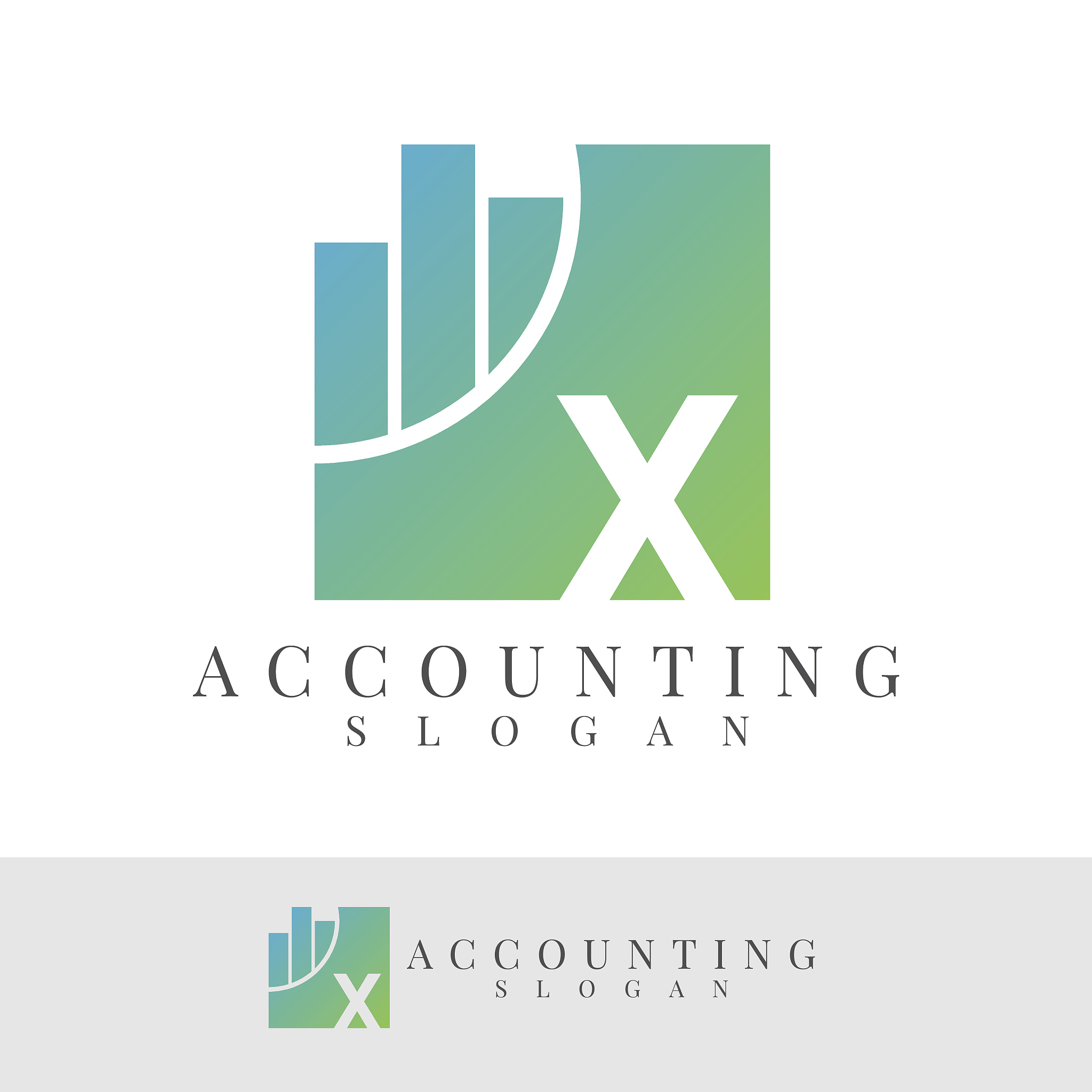 accounting initial letter x icon design
