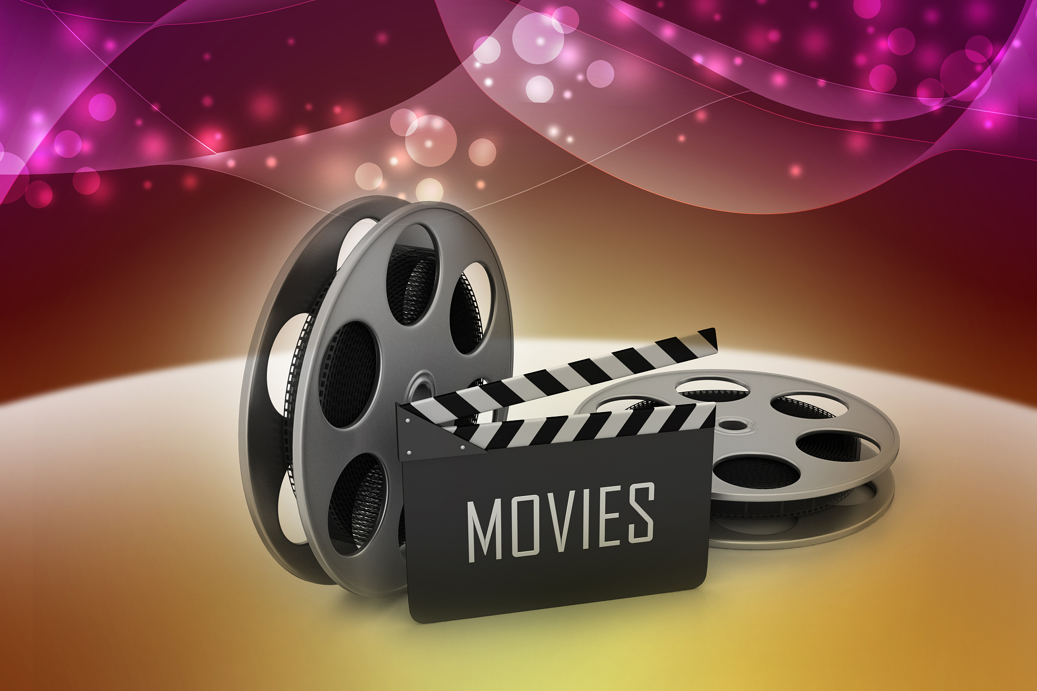 film reels and clapper board