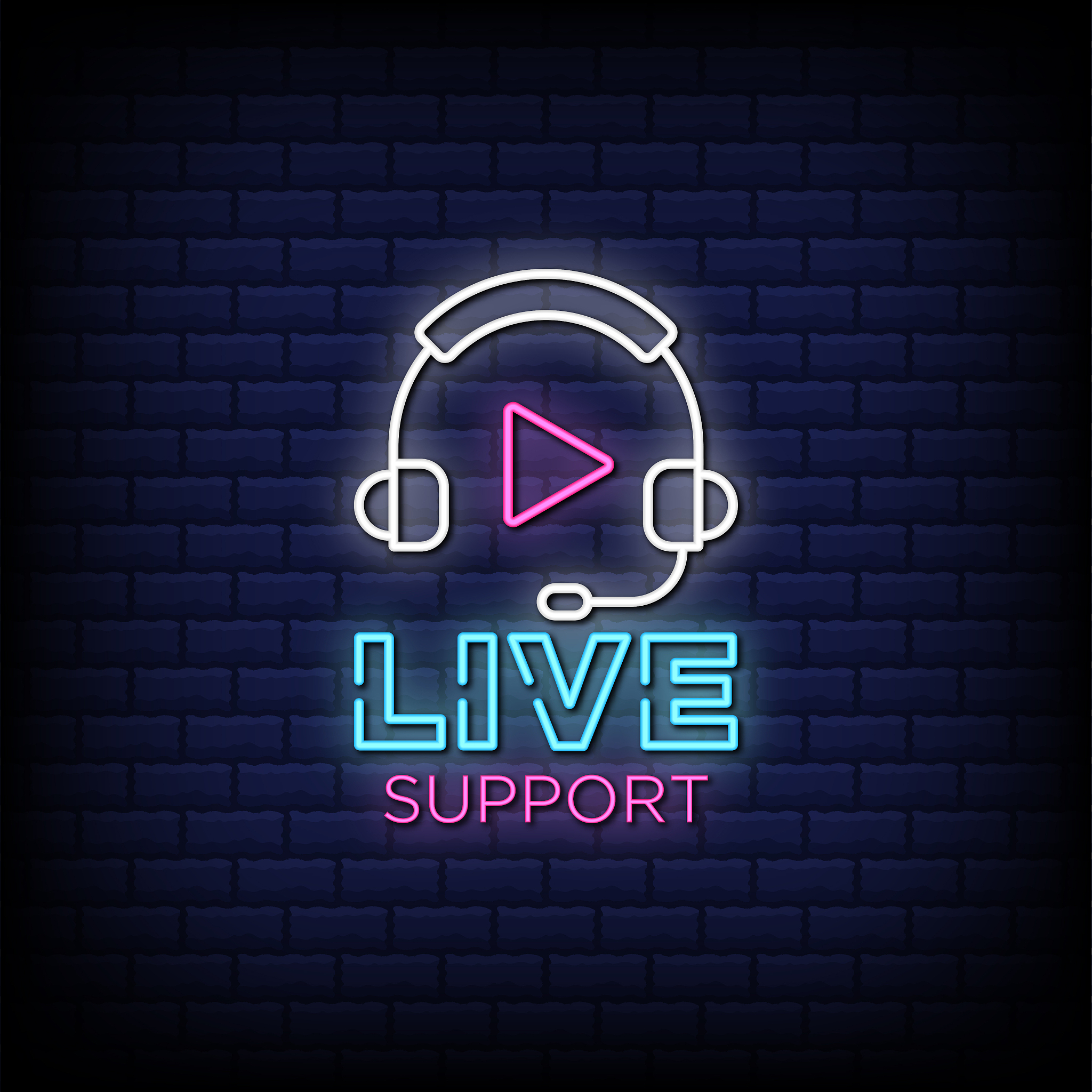live support neon signs style text