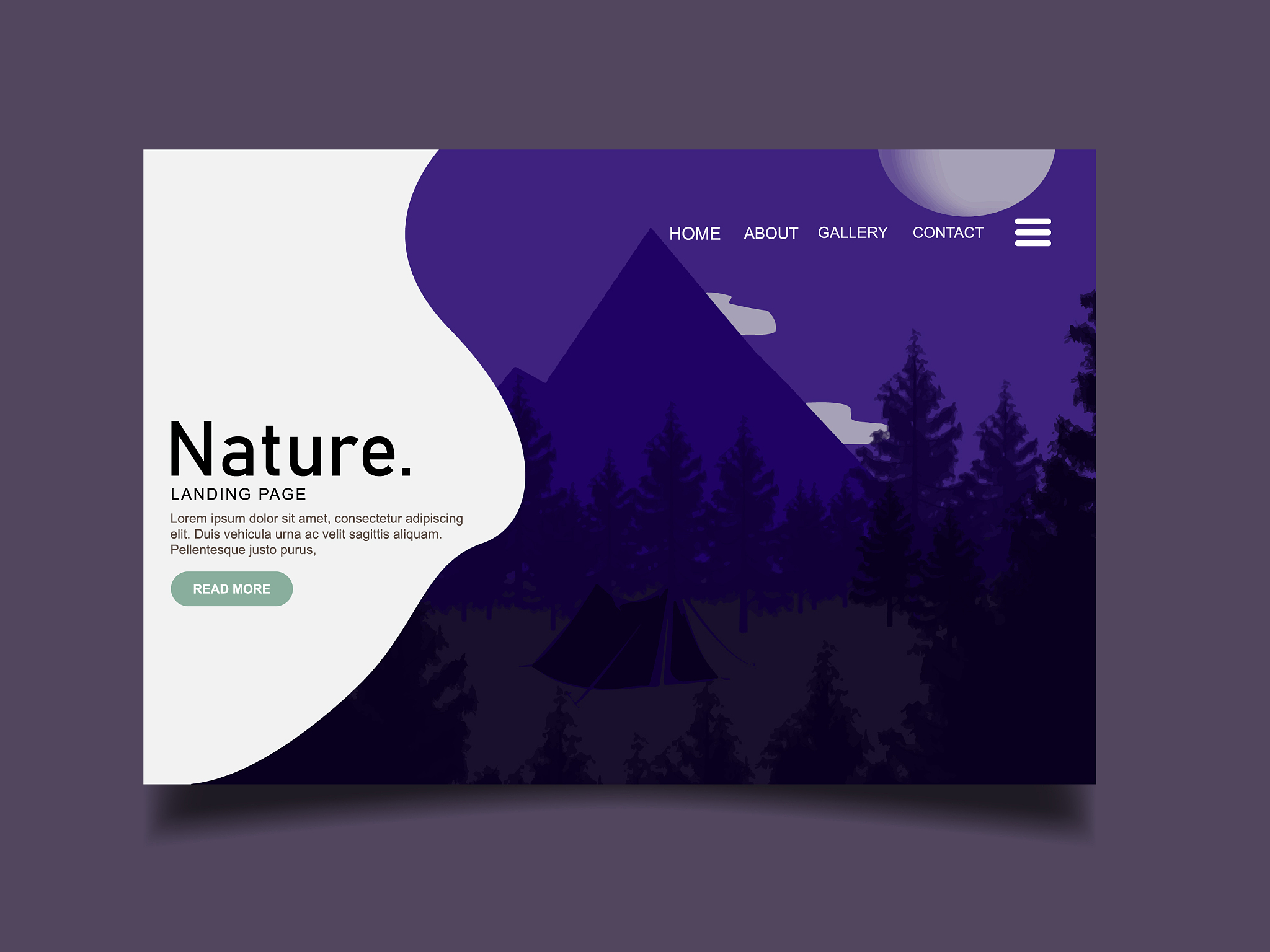 nature landing pageweb template